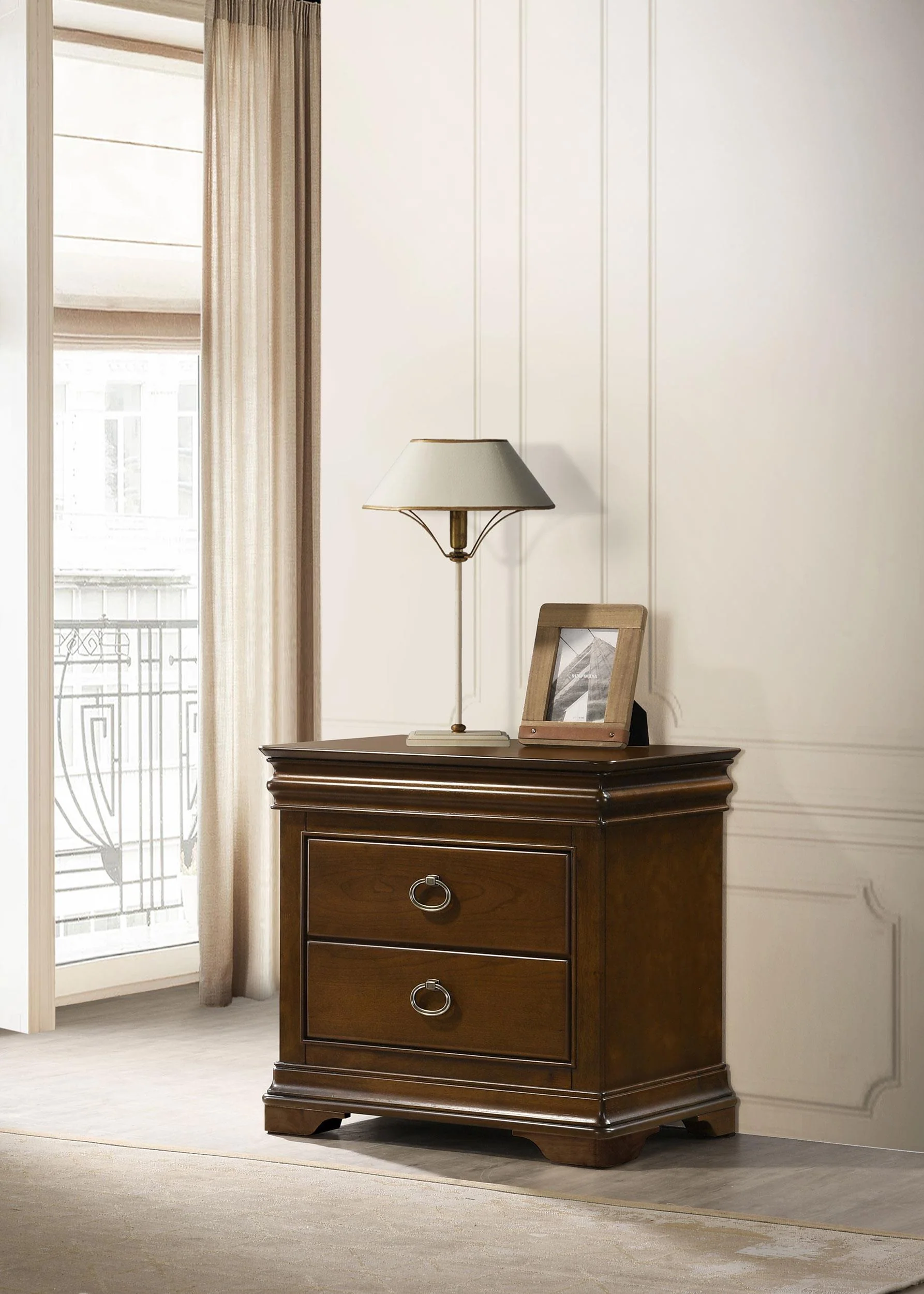 Garland 3-drawer Nightstand Bedside Table Brown Cherry - Image 2
