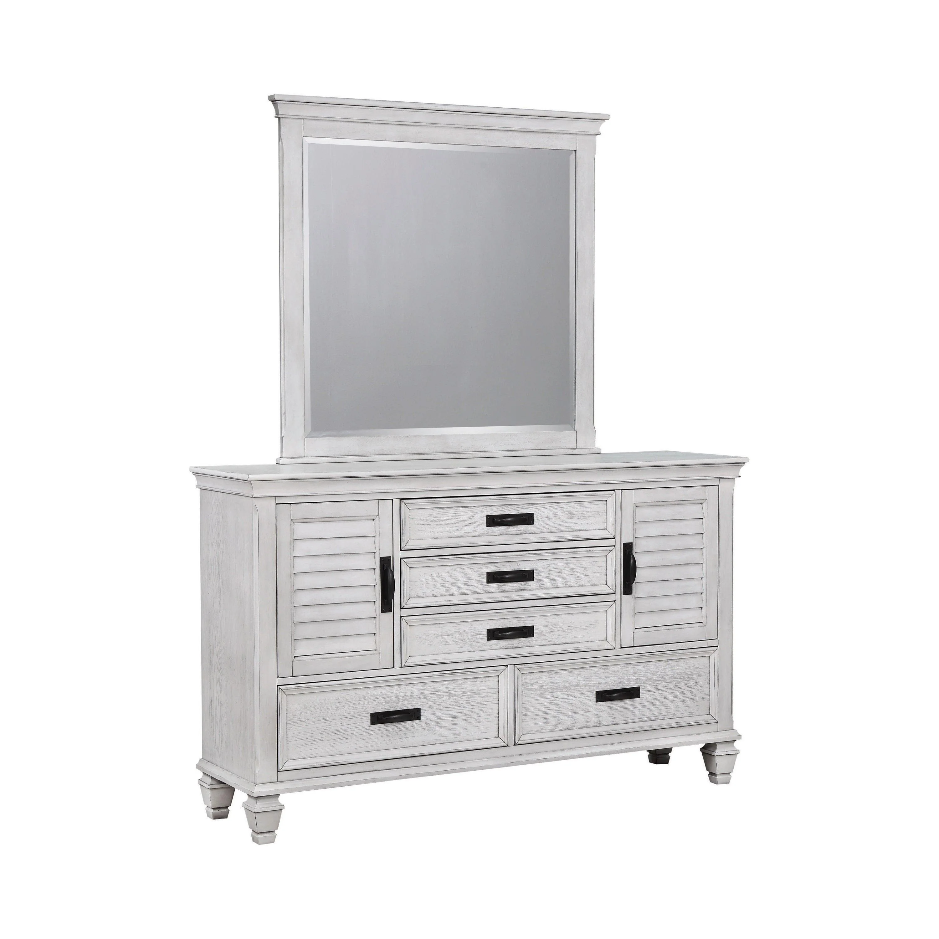 Franco Rectangular Mirror Antique White - Image 2