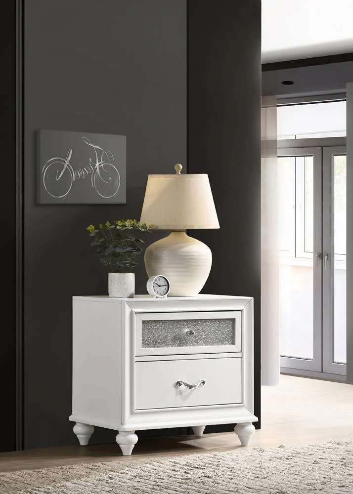 Barzini 2 Drawer Nightstand White - Image 1