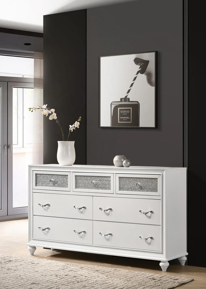 Barzini 7 Drawer Dresser White - Image 1