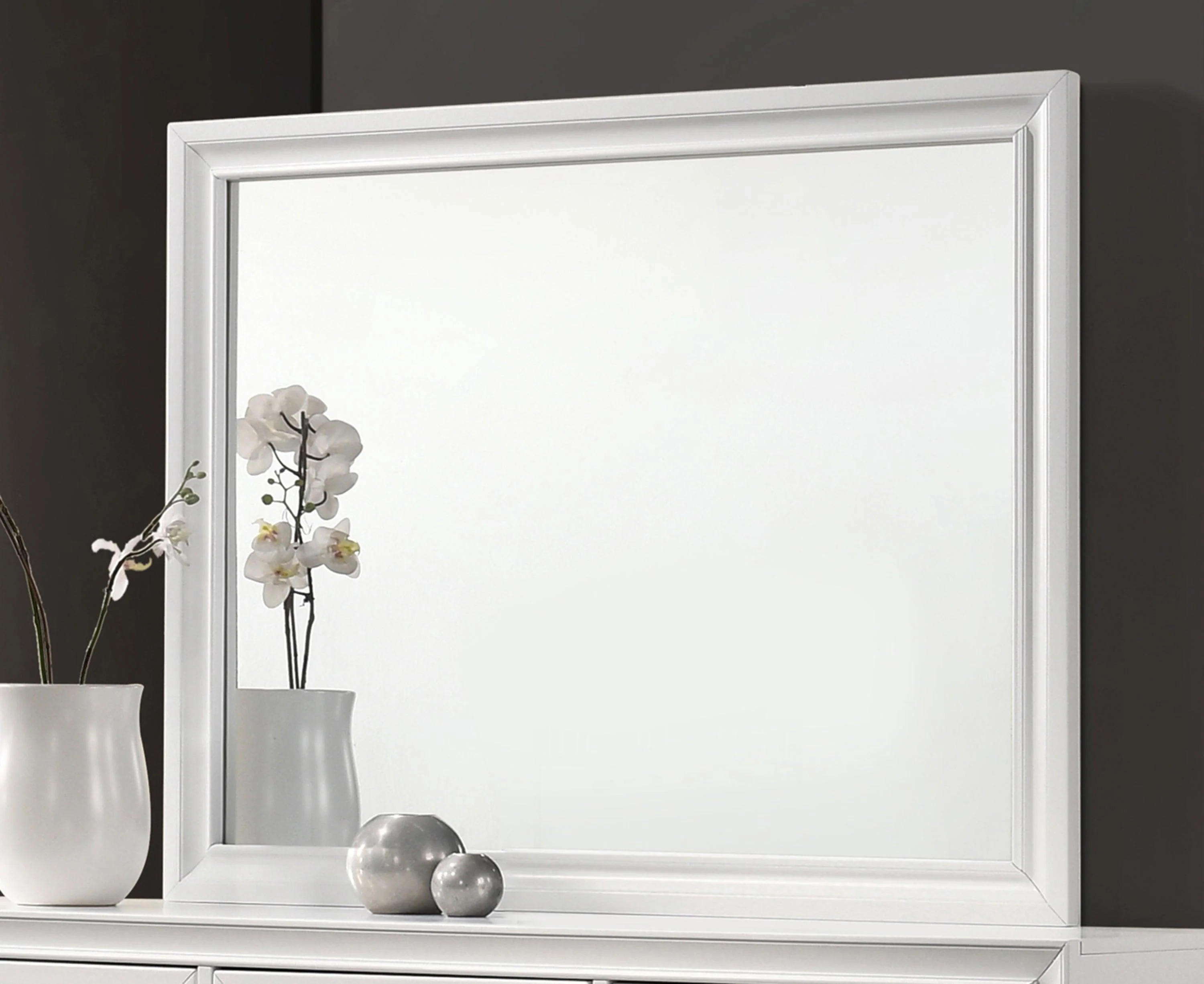 Barzini Rectangle Dresser Mirror White - Image 2