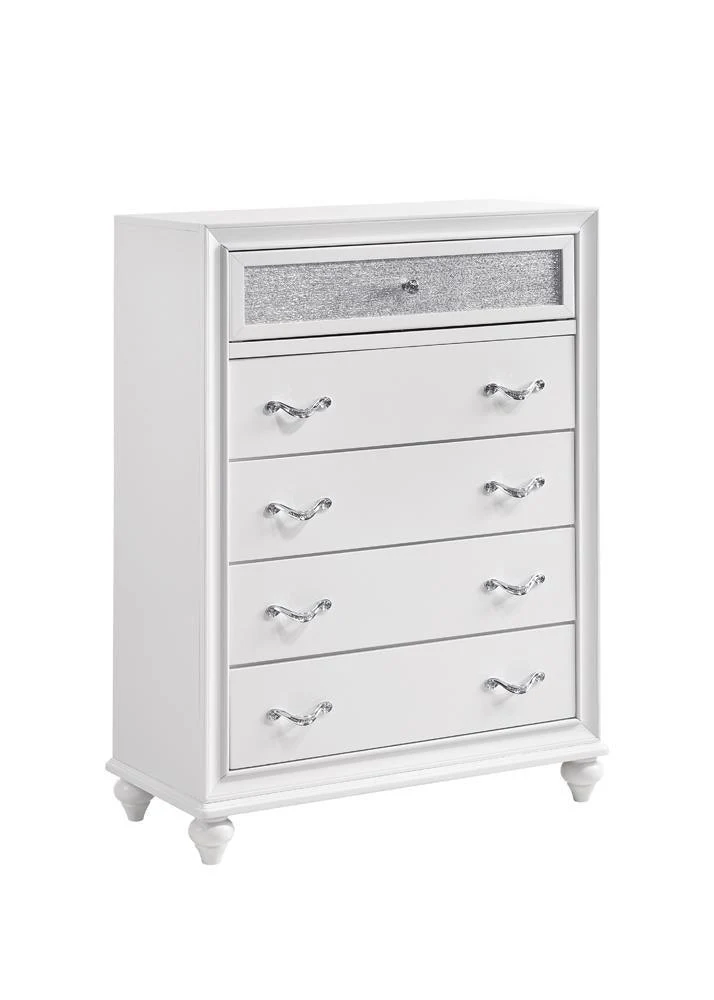 Barzini 5 Drawer Chest White - Image 2