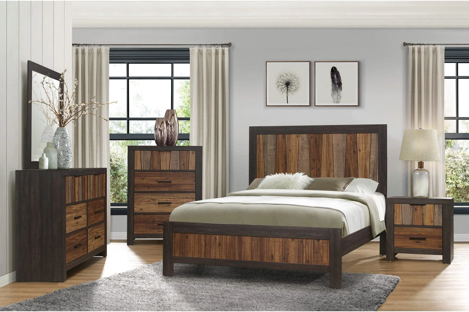 Cooper Dark Ebony Mahogany Panel Bedroom Set - Image 3