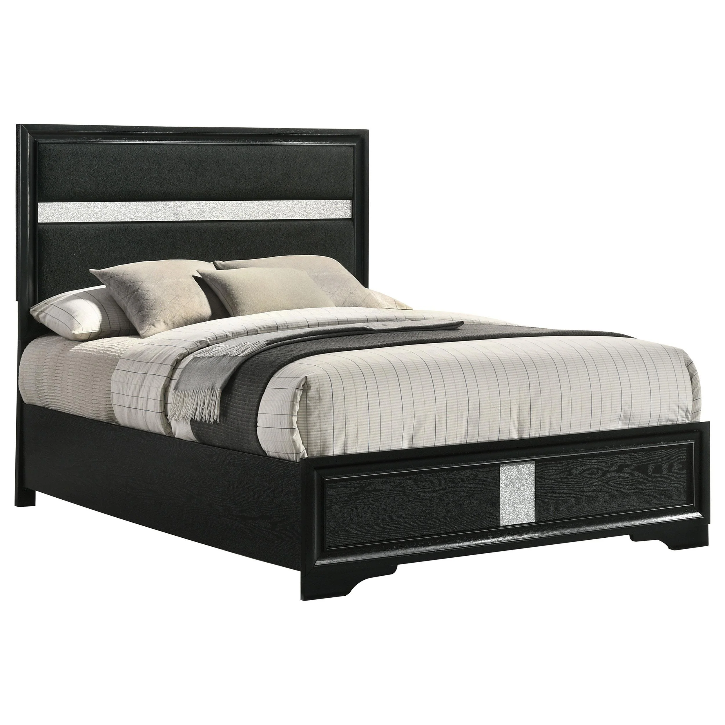 Miranda 54-inch Upholstered Full Panel Bed Black - Image 3