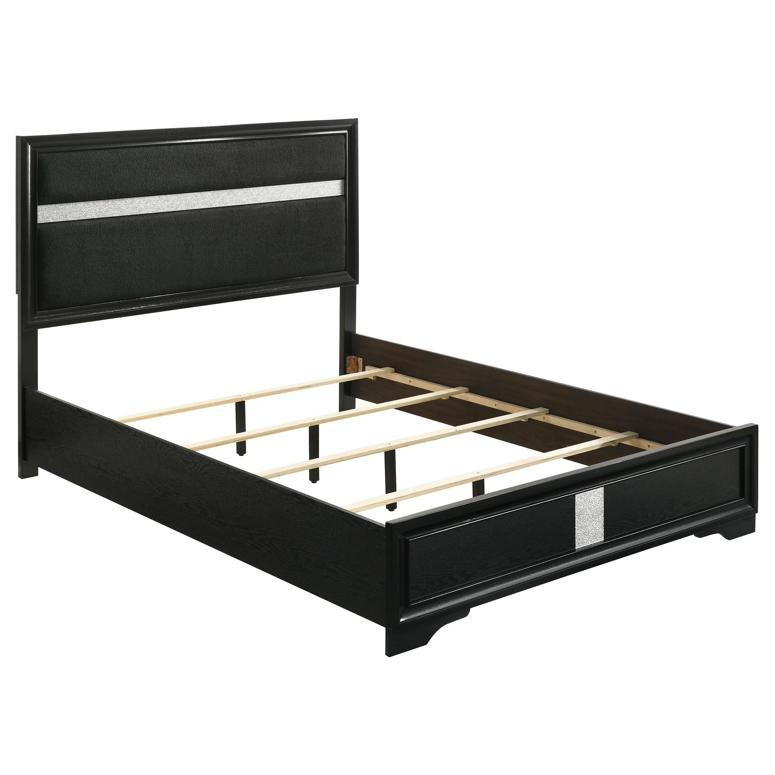 MIRANDA COLLECTION Miranda 55-inch Upholstered King Panel Bed Black - Image 2