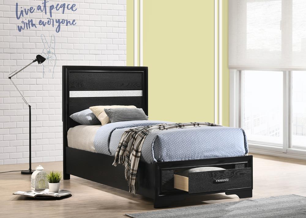 Miranda Twin Storage Bed Black - Image 1