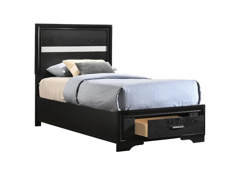 Miranda Twin Storage Bed Black - Image 3