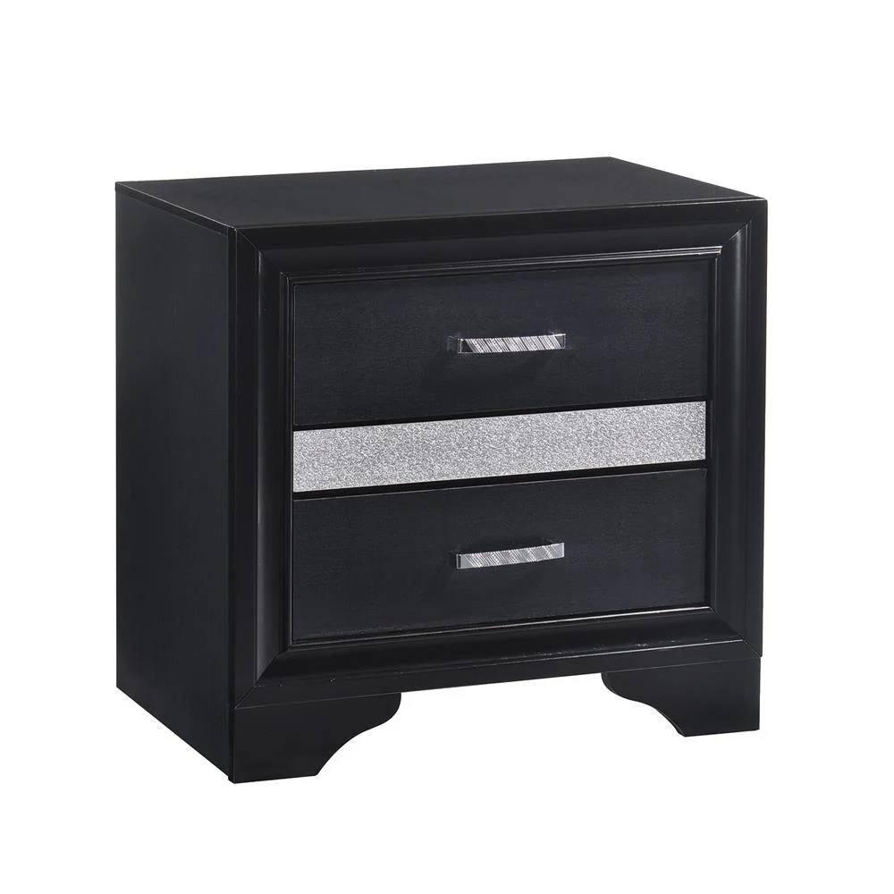 Miranda 2 Drawer Nightstand Tray Black - Image 3