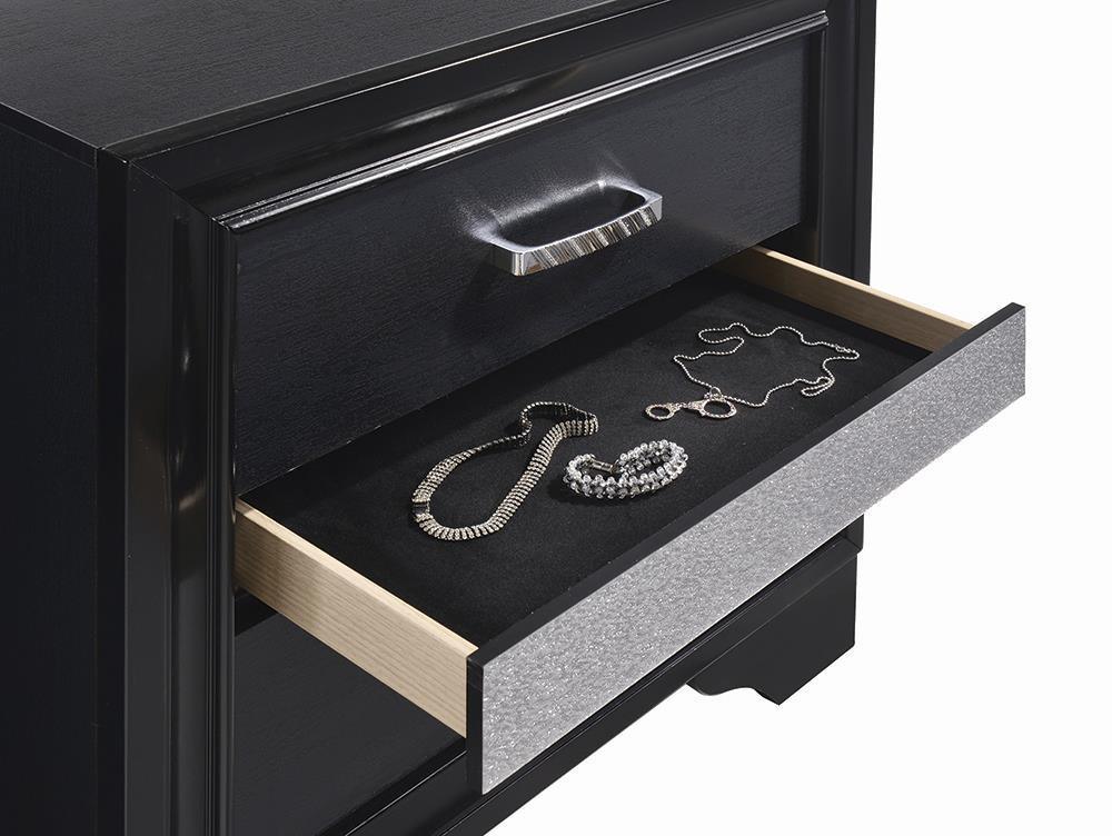Miranda 2 Drawer Nightstand Tray Black - Image 2