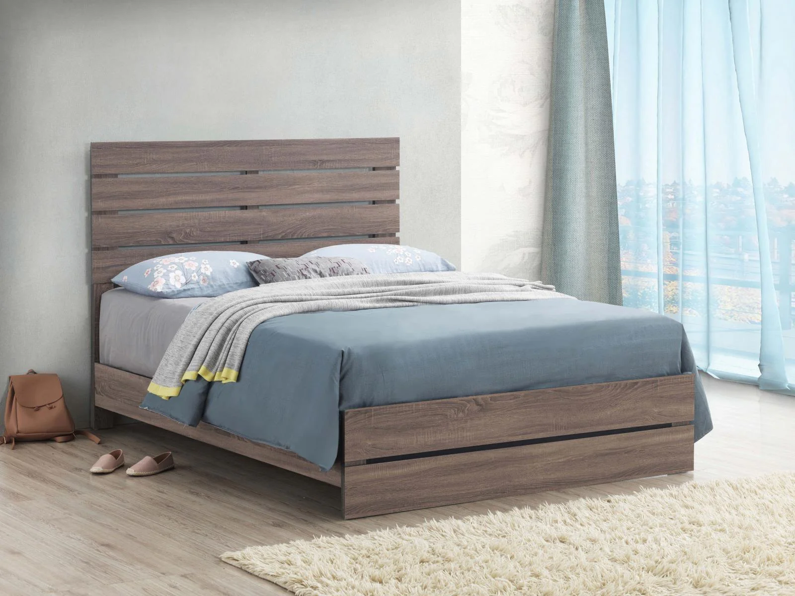 Brantford Queen Panel Bed Barrel Oak - Image 1