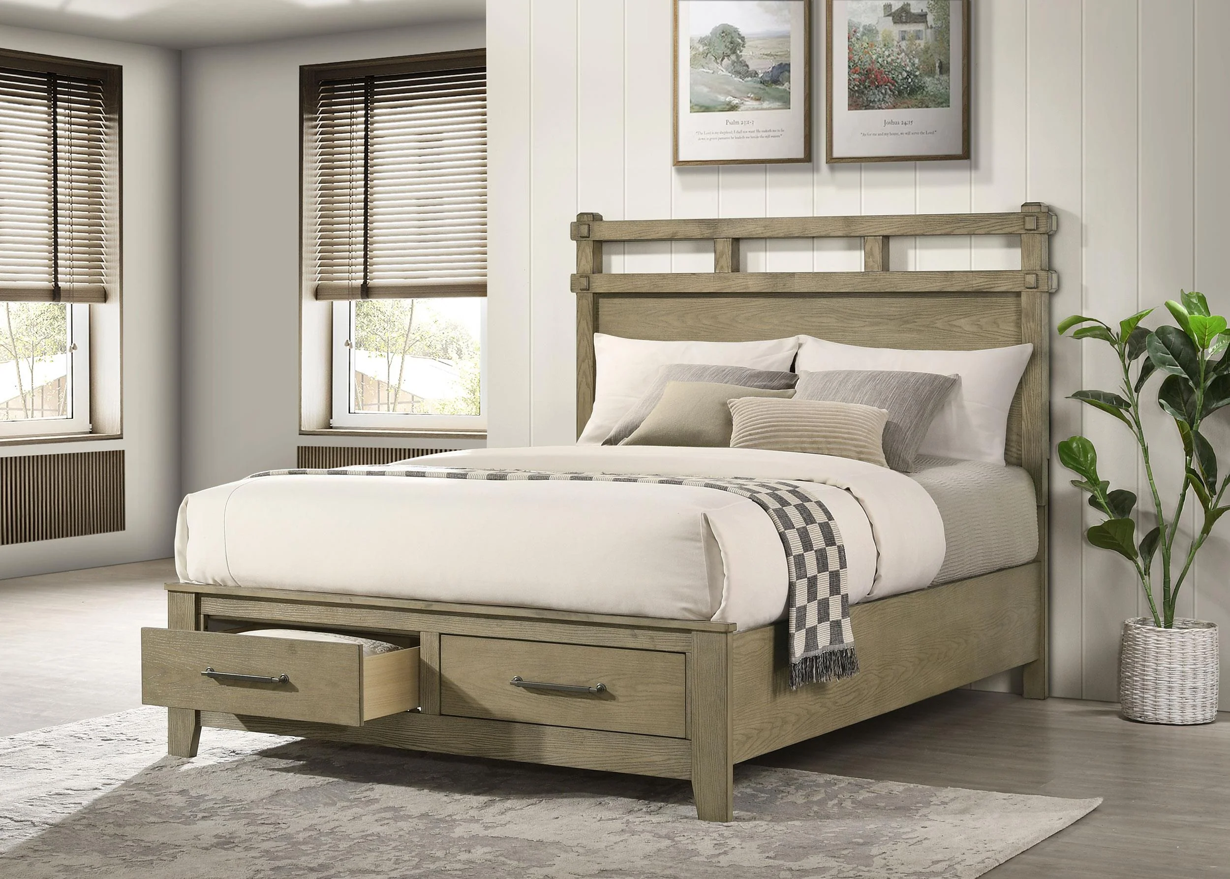 Hazlewood 59-inch Eastern King Storage Bed Vineyard Oak - Image 2