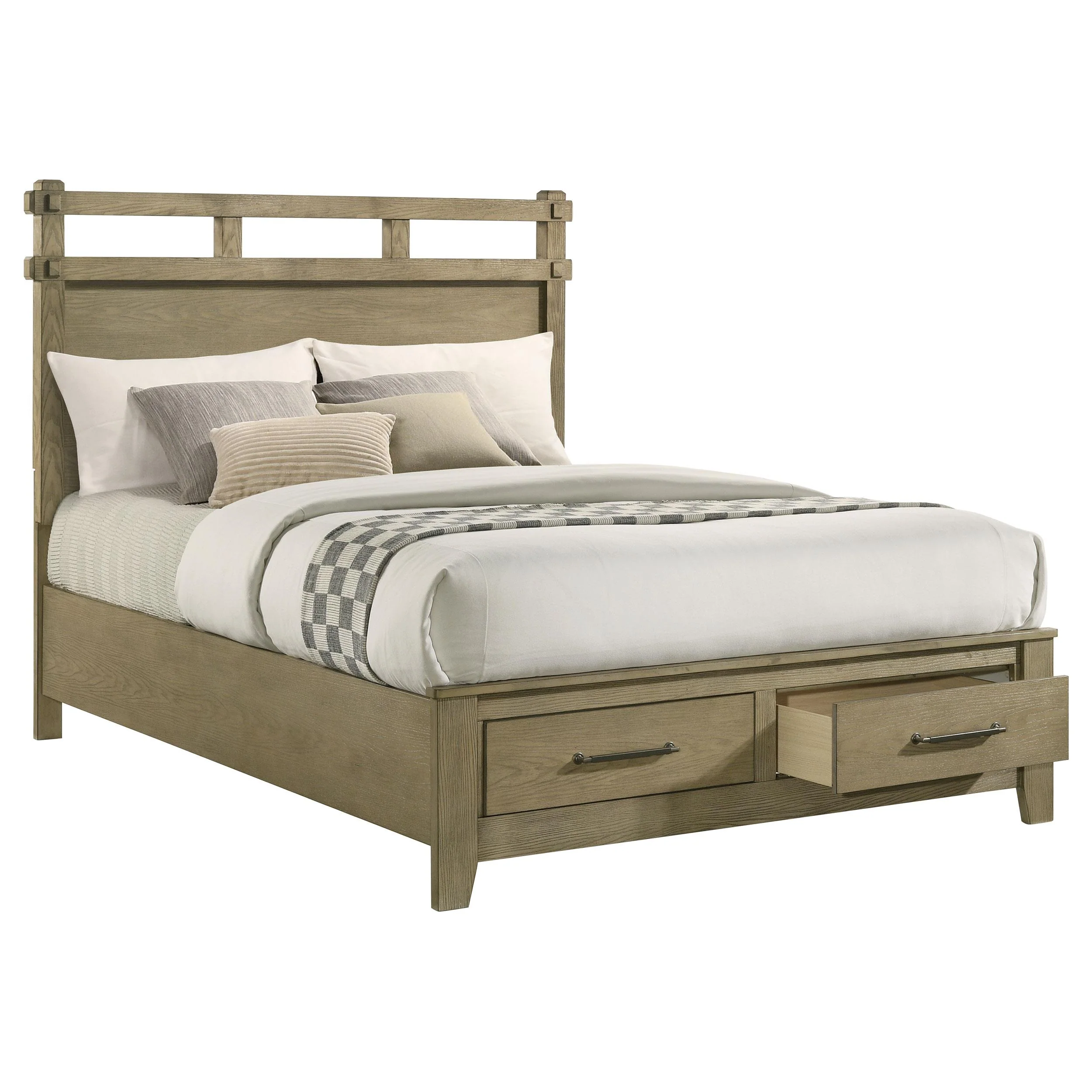 Hazlewood 59-inch Queen Panel Storage Bed Vineyard Oak - Image 3