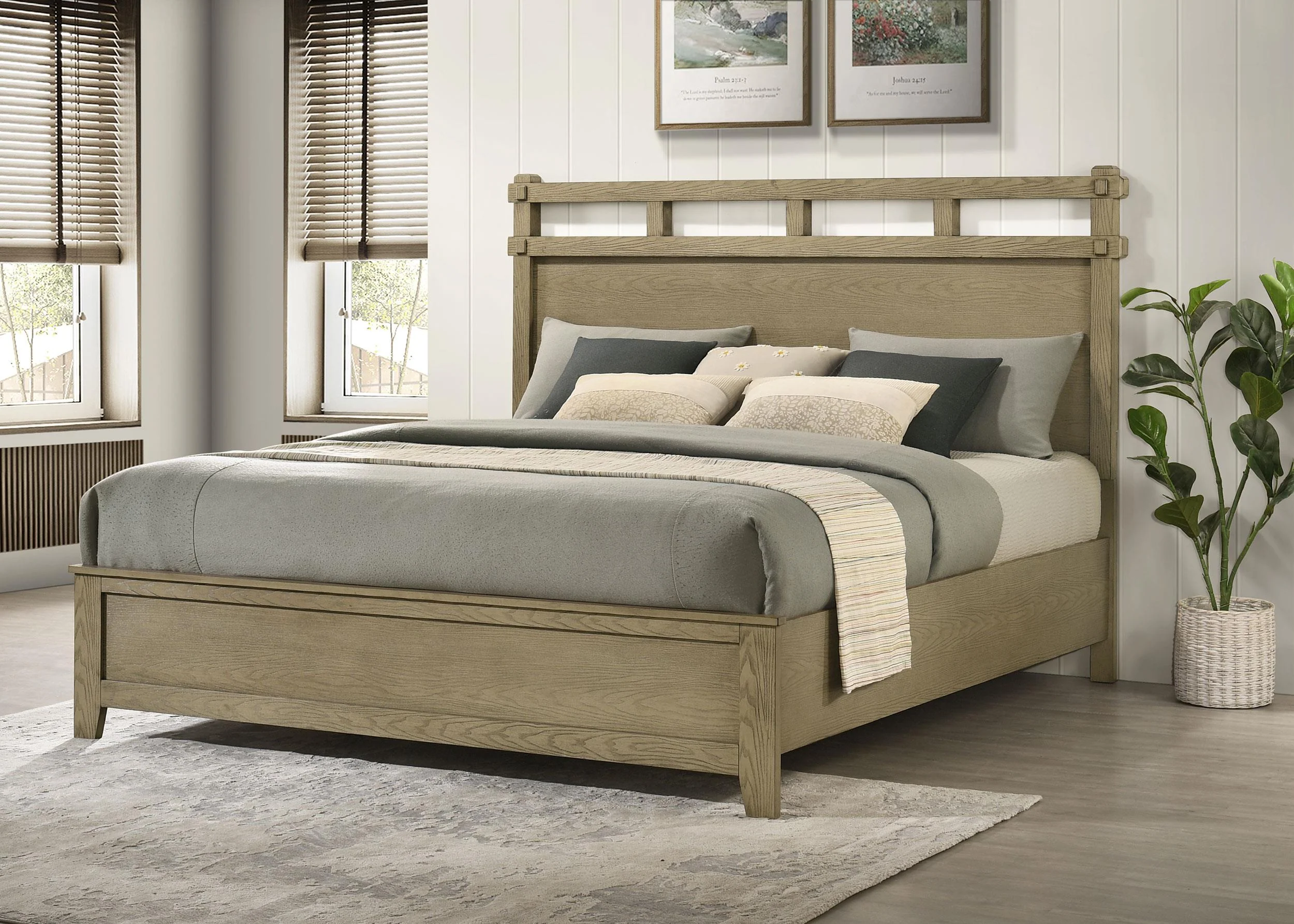 Hazlewood 59-inch Eastern King Panel Bed Vineyard Oak - Image 2