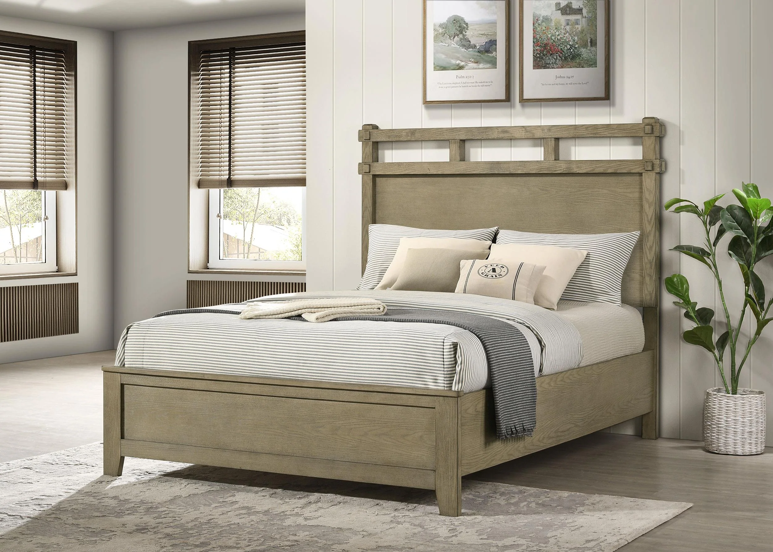 Hazlewood 59-inch Queen Panel Bed Vineyard Oak - Image 2