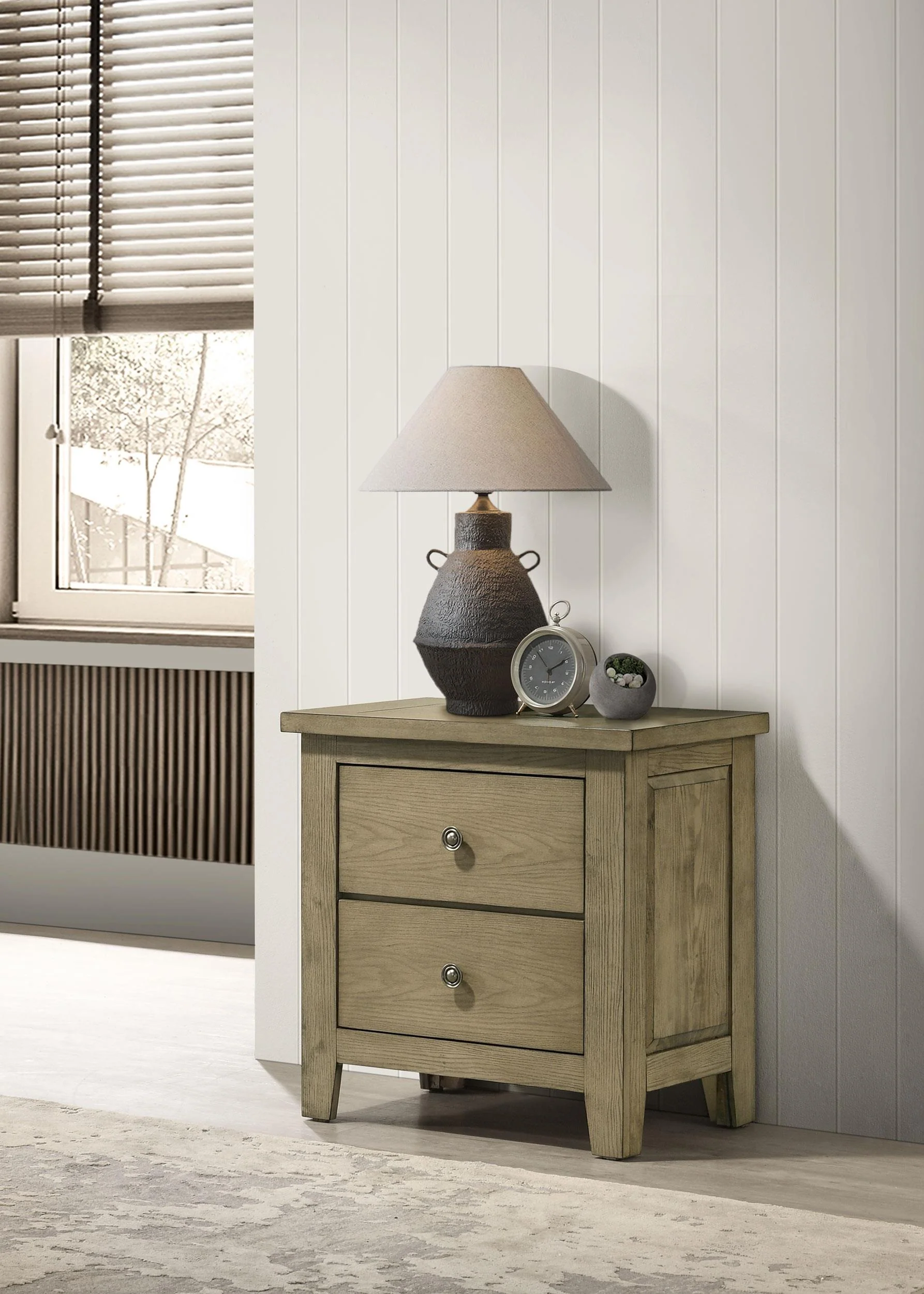 Hazlewood 2-drawer Nightstand Bedside Table Vineyard Oak - Image 2