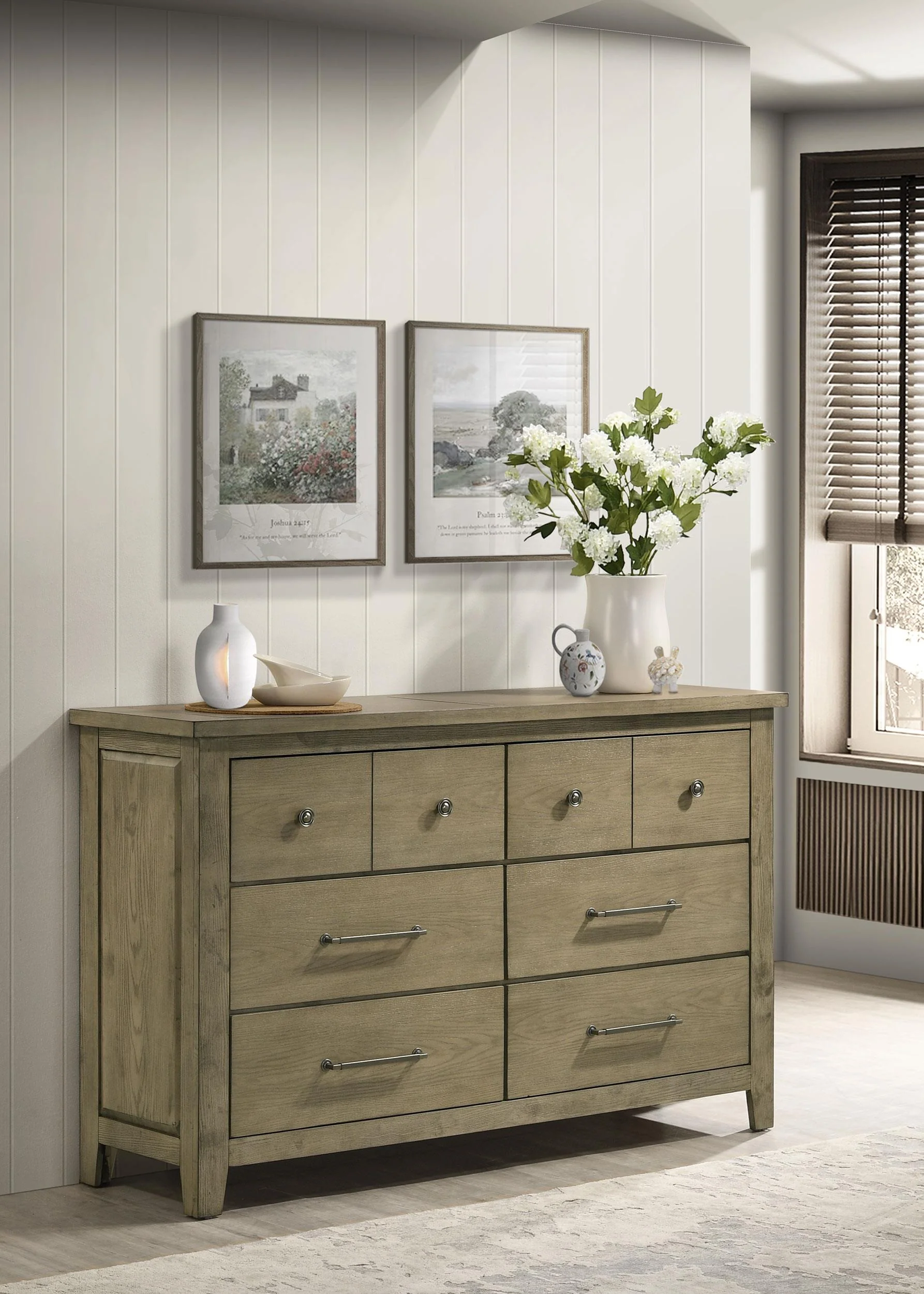 Hazlewood 6-drawer Bedroom Dresser Cabinet Vineyard Oak - Image 2
