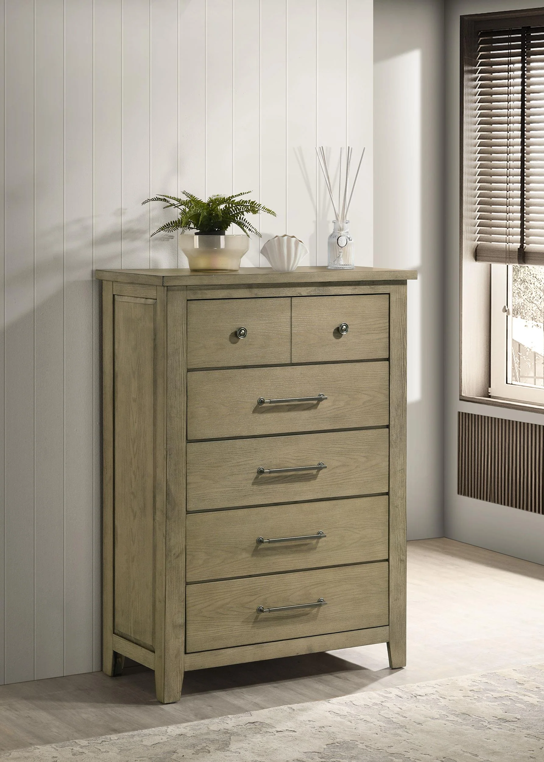 Hazlewood 5-drawer Bedroom Chest of Drawers Vineyard Oak - Image 2