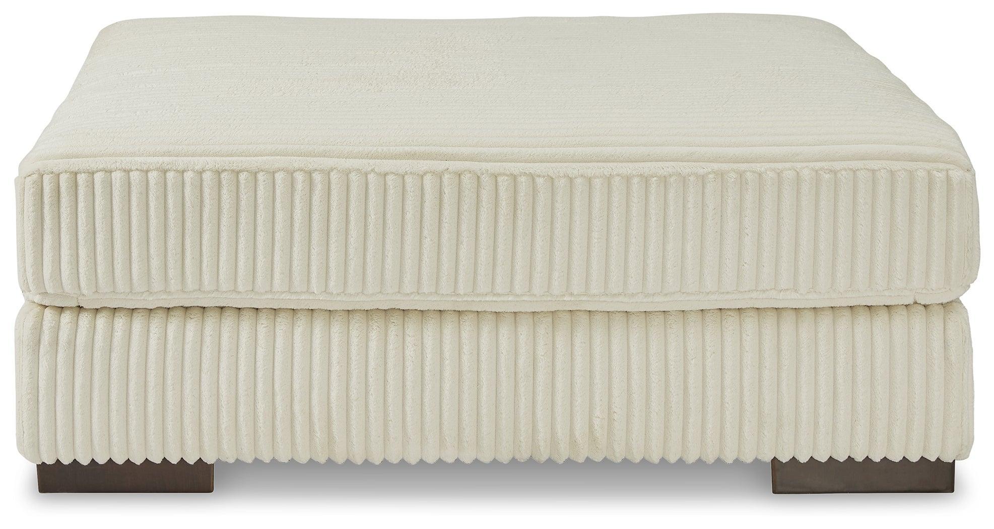 Lindyn Ivory Velvet Oversized Accent Ottoman - Image 3