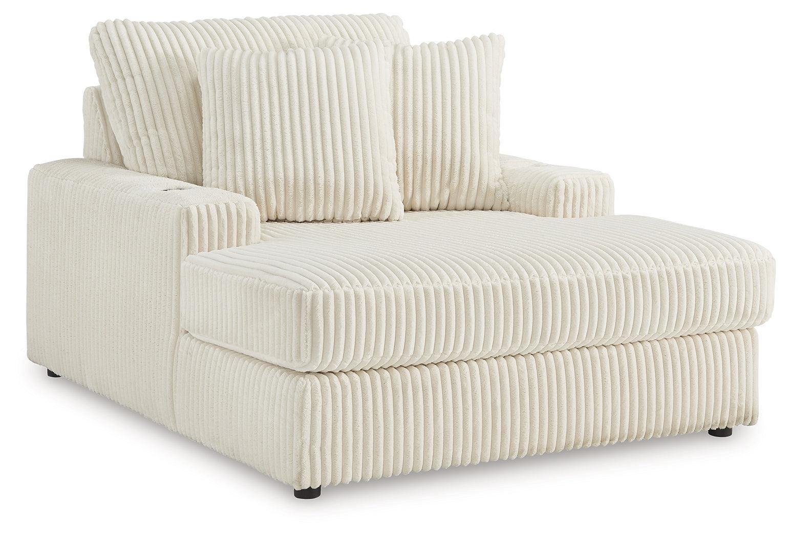 Lindyn Ivory Velvet Chaise - Image 2