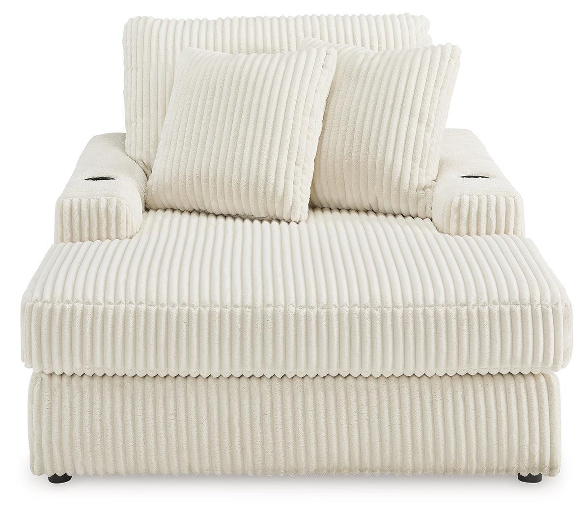 Lindyn Ivory Velvet Chaise - Image 3