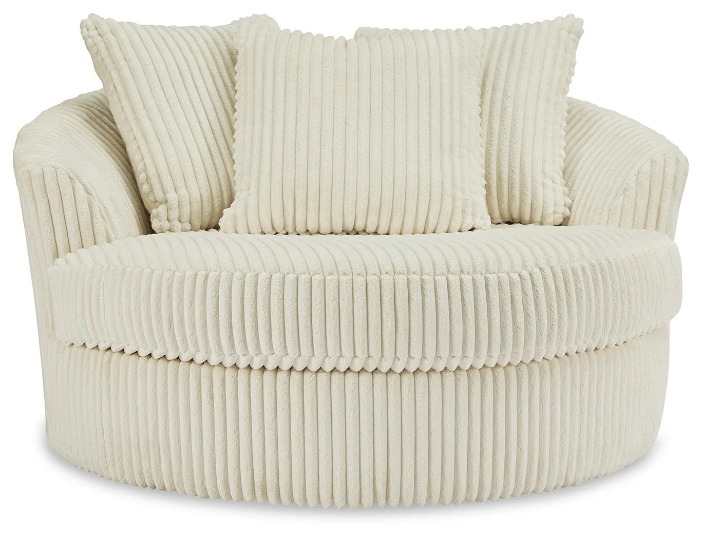 Lindyn Ivory Velvet Oversized Swivel Accent Chair - Image 3