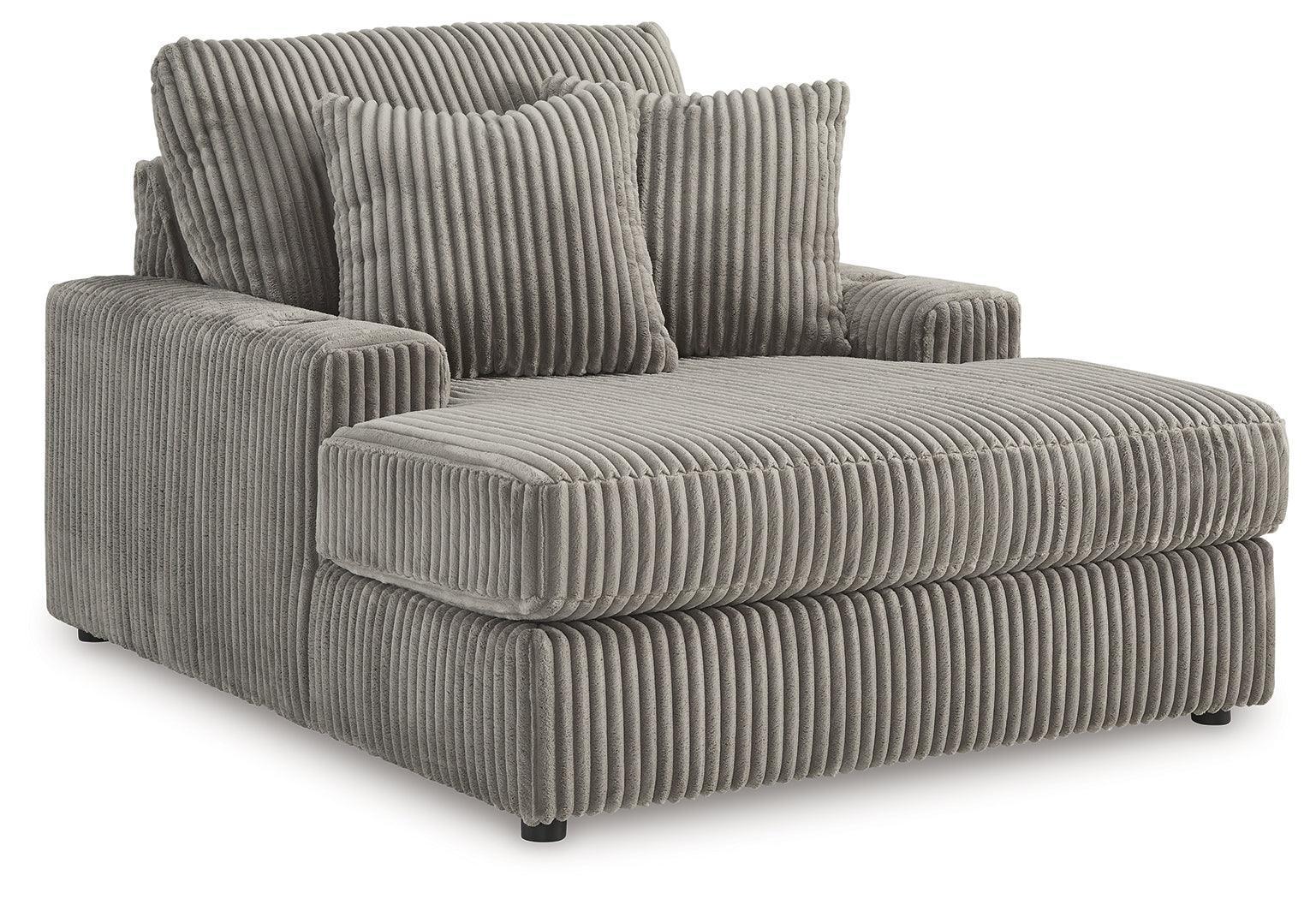 Lindyn Fog Velvet Chaise - Image 2