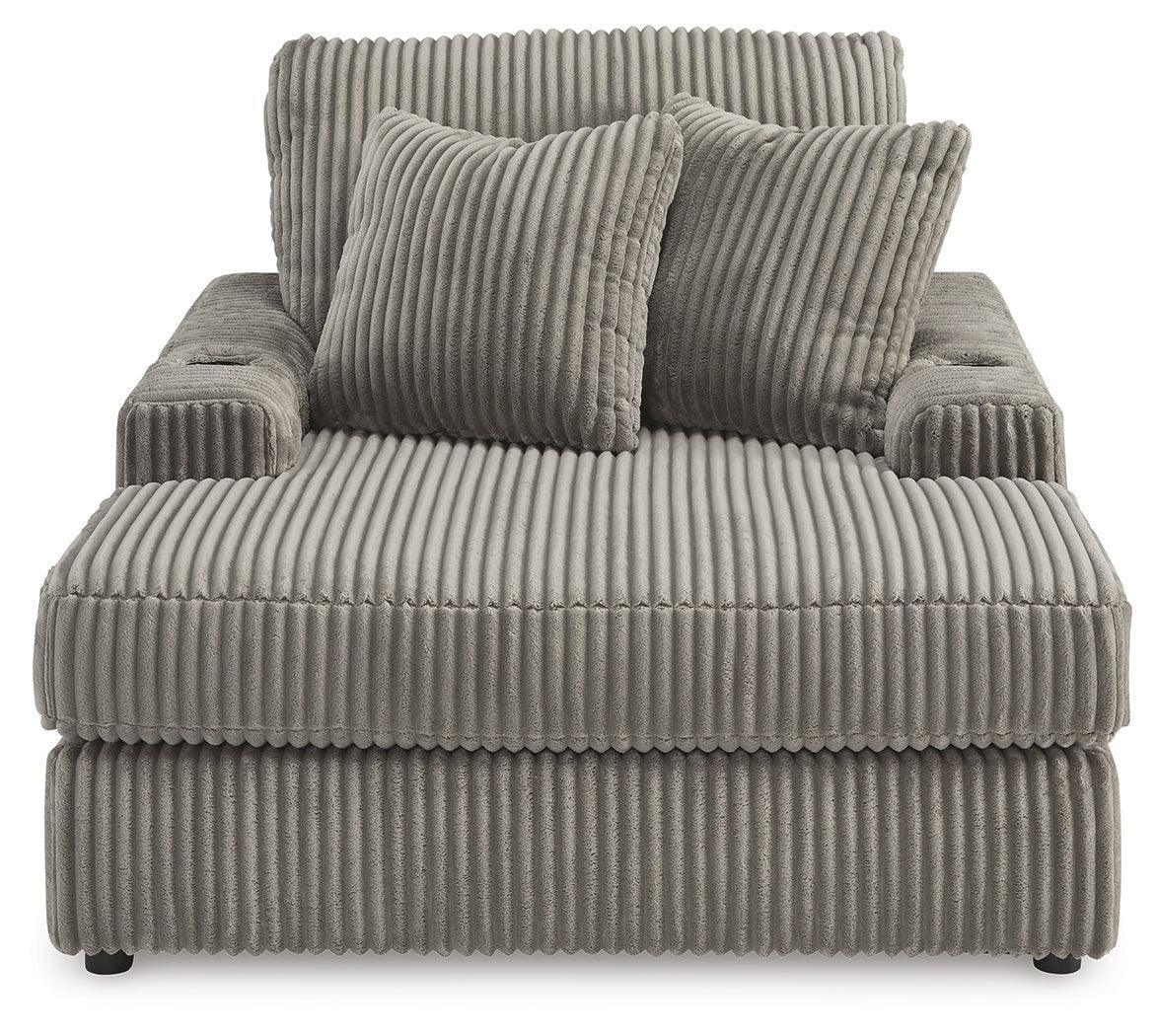 Lindyn Fog Velvet Chaise - Image 3