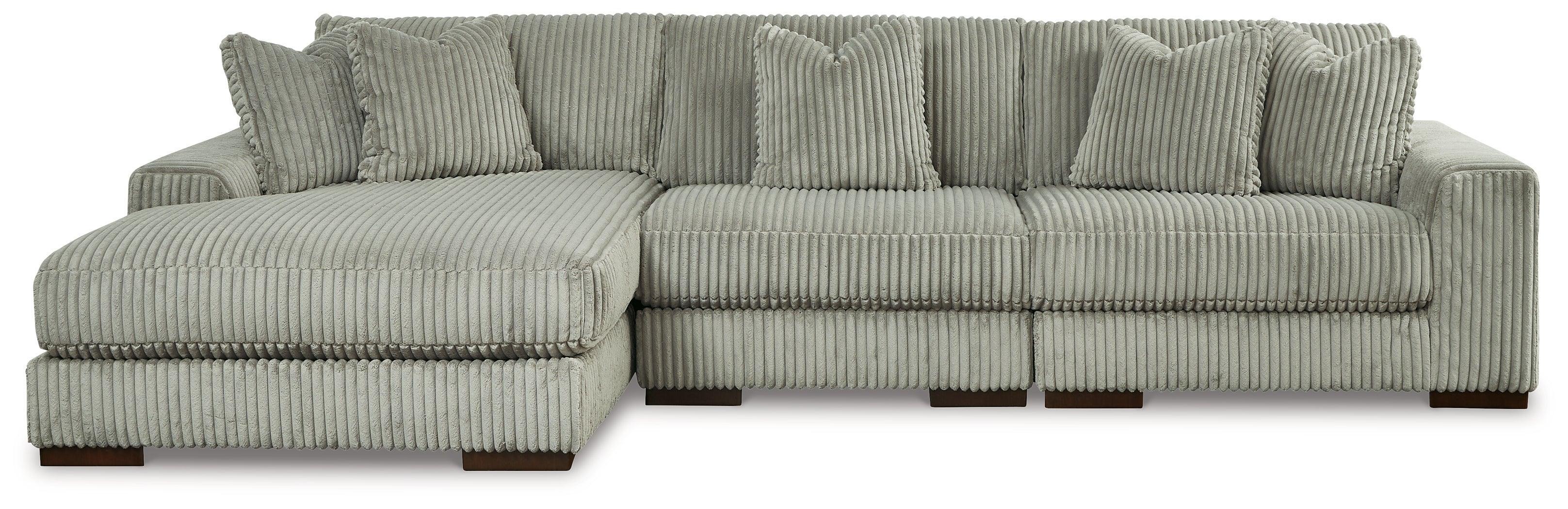 Lindyn Fog Velvet 3-Piece Sectional With Chaise - Image 2