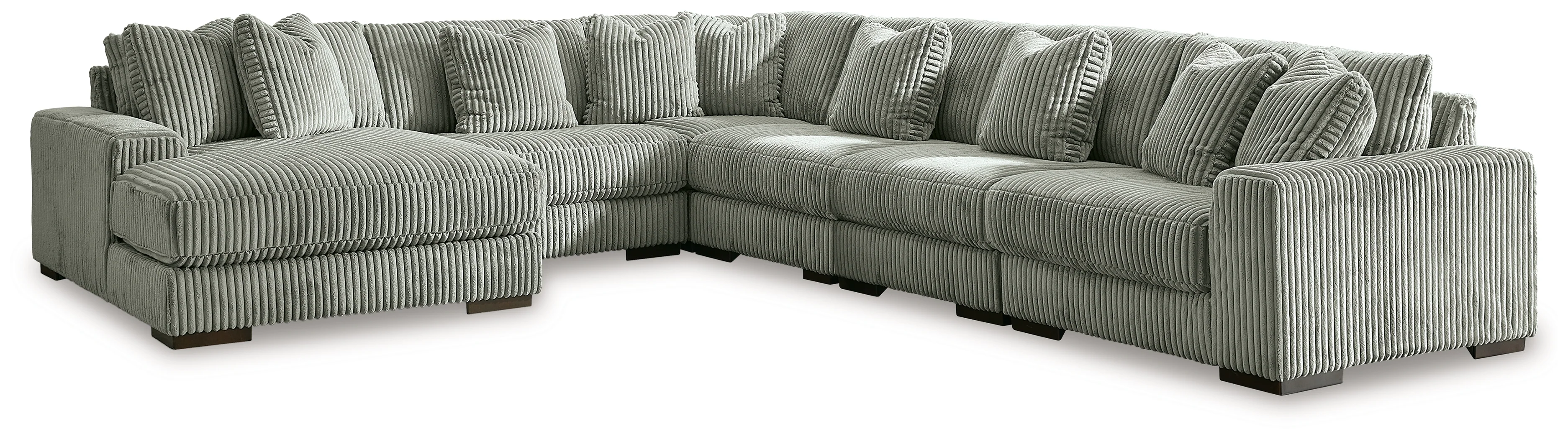 Lindyn Fog Velvet 6-Piece Sectional with Chaise - Image 2