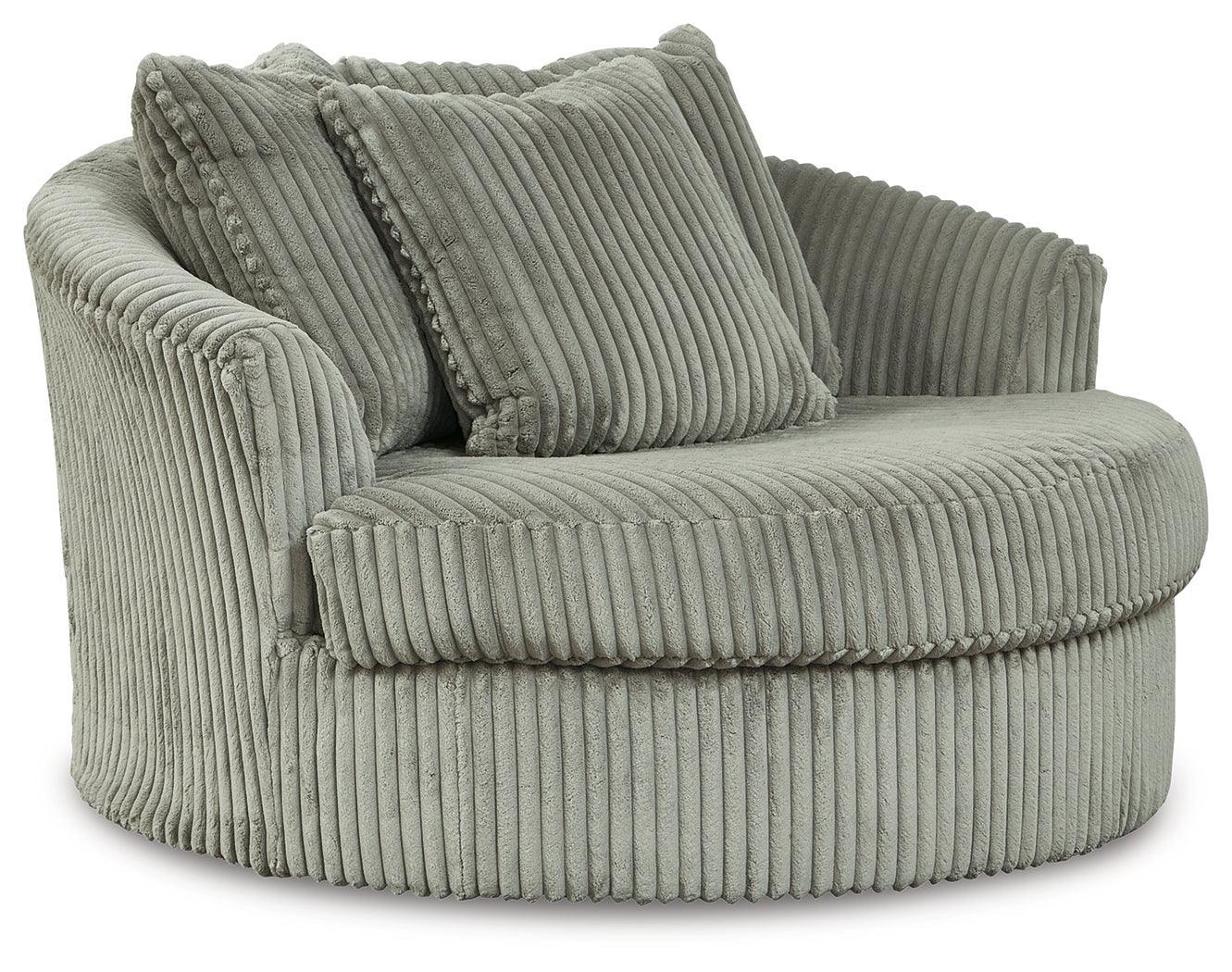 Lindyn Fog Velvet Oversized Swivel Accent Chair - Image 2