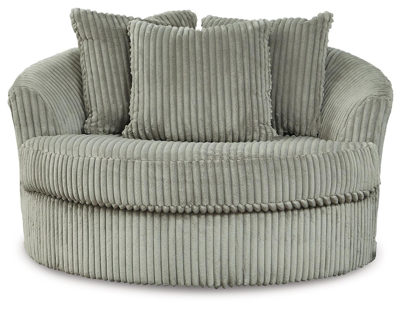Lindyn Fog Velvet Oversized Swivel Accent Chair - Image 3