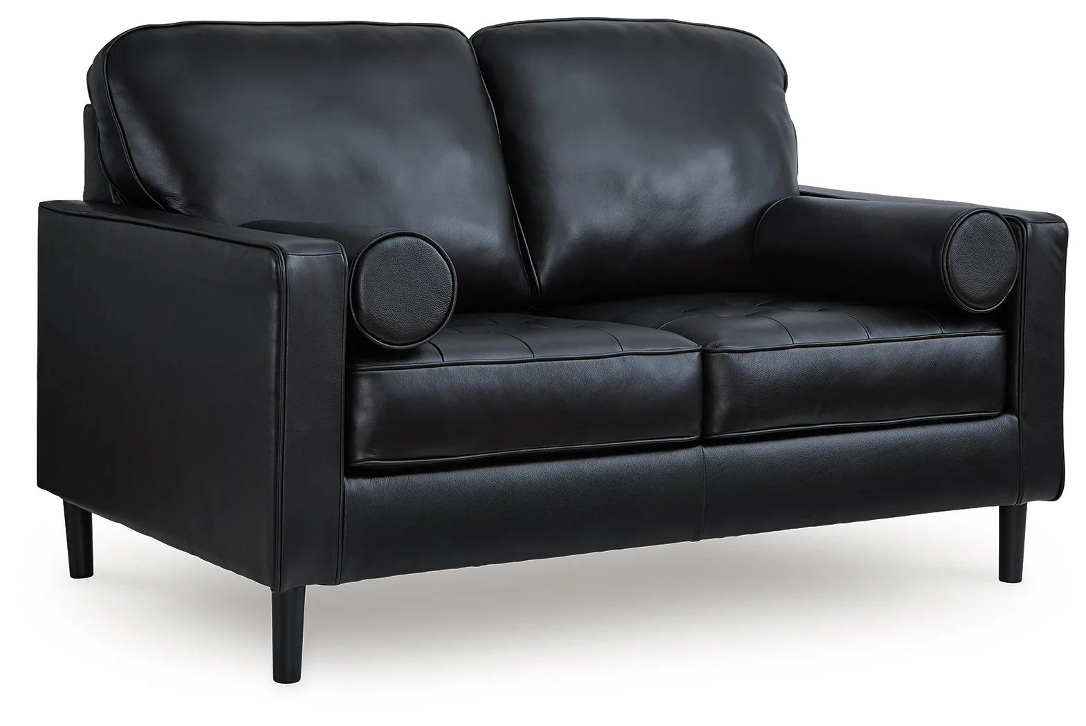 Bryceview Onyx Leather Loveseat - Image 2