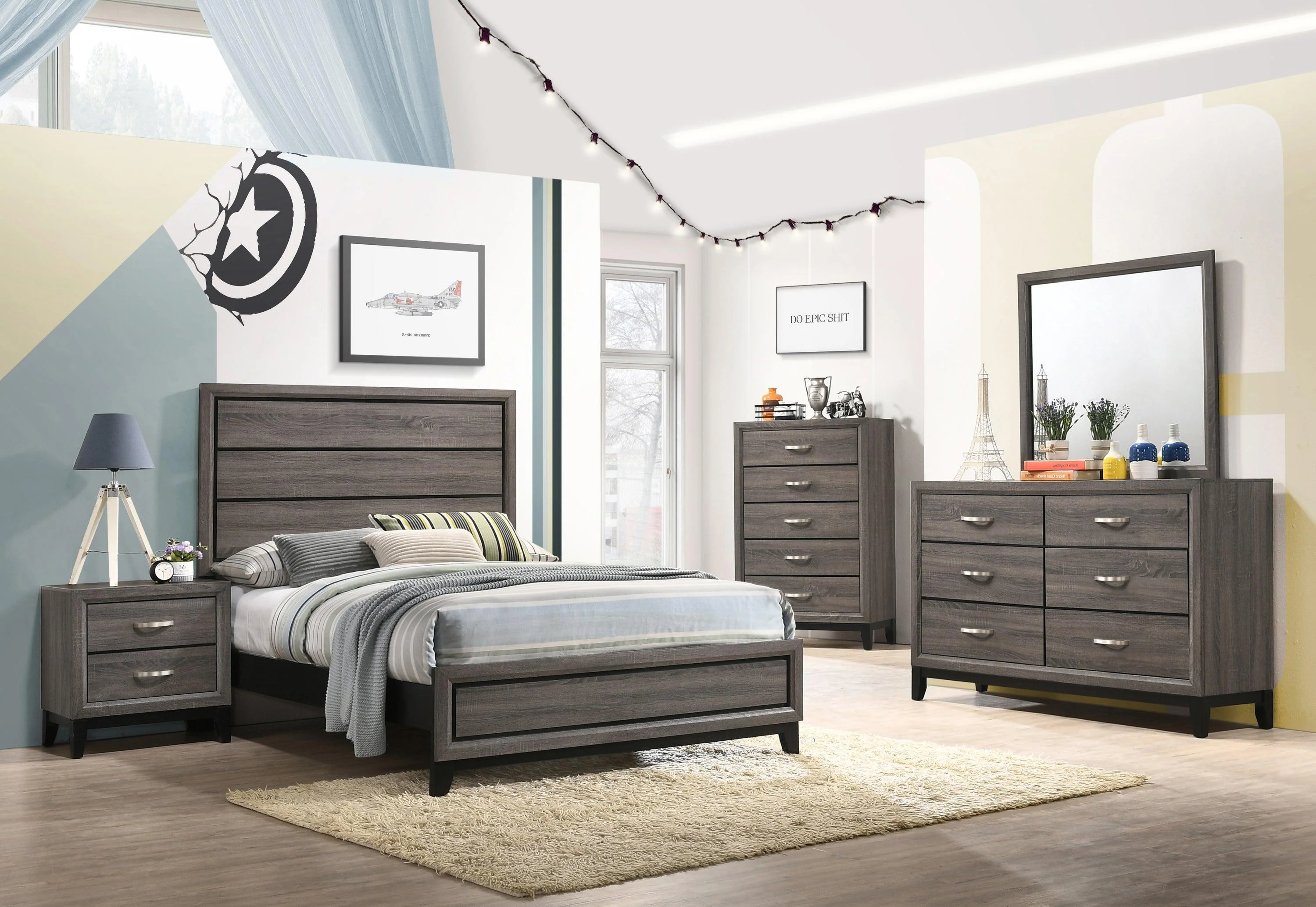 Watson Full Panel Bed Gray Oak - Image 2
