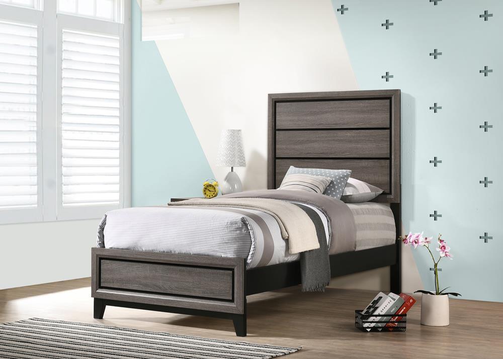 Watson Twin Panel Bed Gray Oak - Image 1