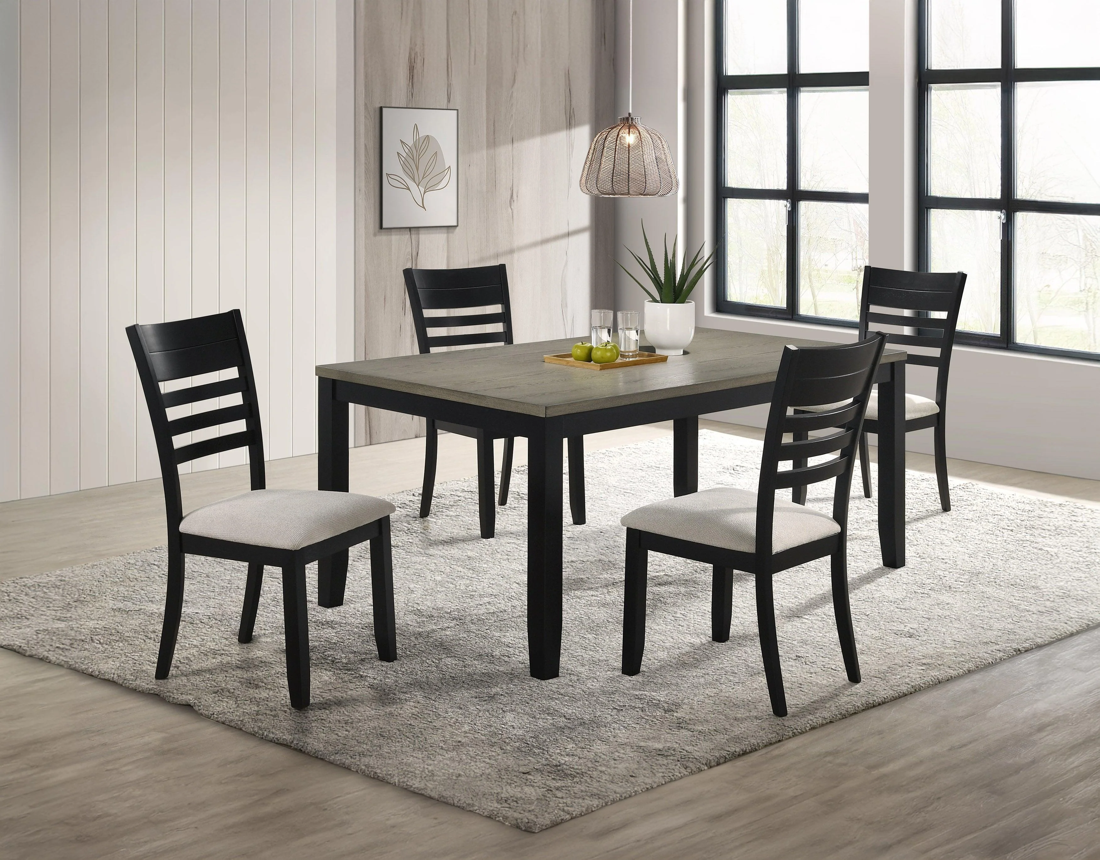 Folio Gray Black Rectangular Dining Room Set - Image 2