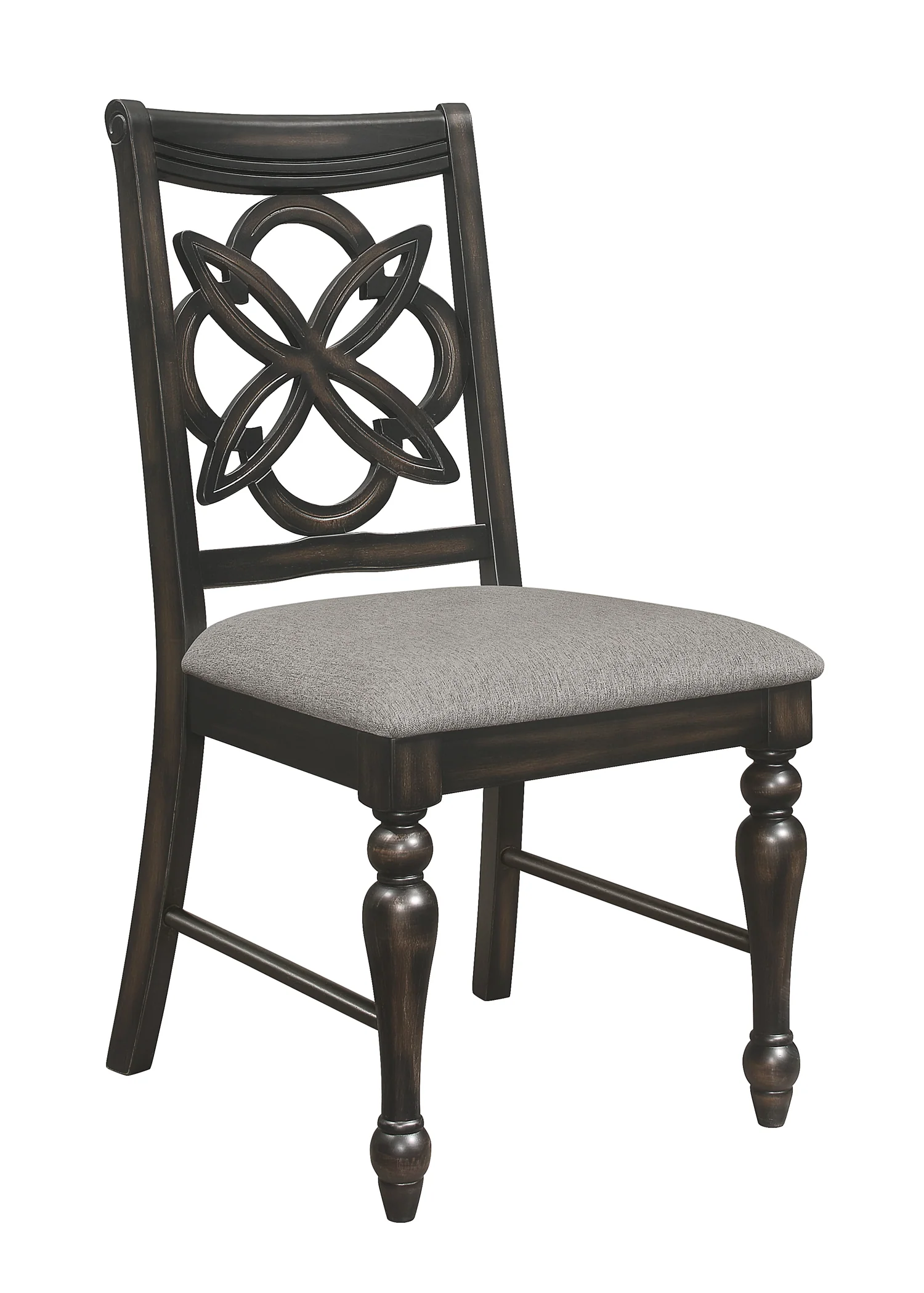 Hilara Brown Gray Fabric Upholstered Dining Room Set - Image 3