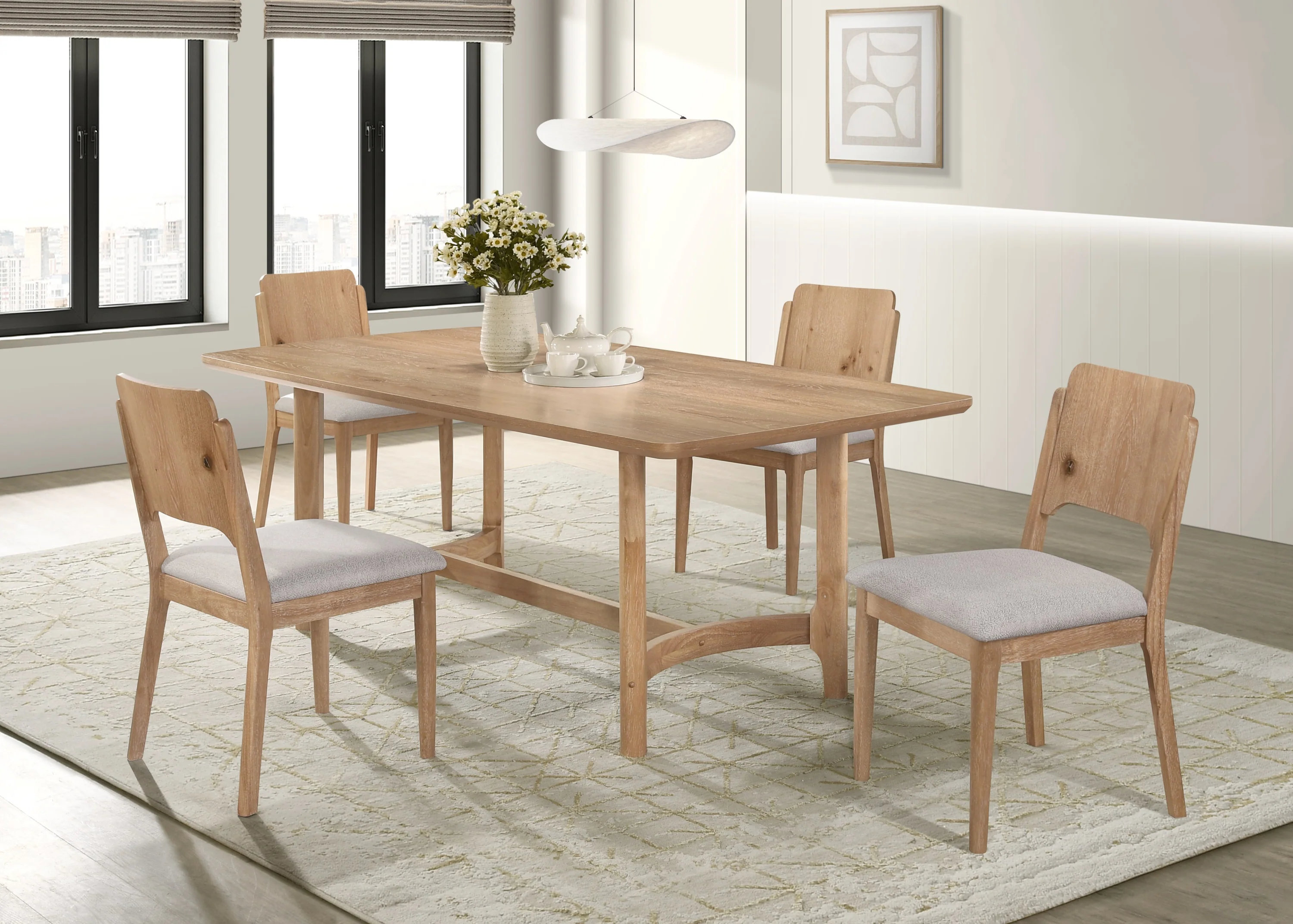Arden Natural Rectangular Dining Room Set - Image 2
