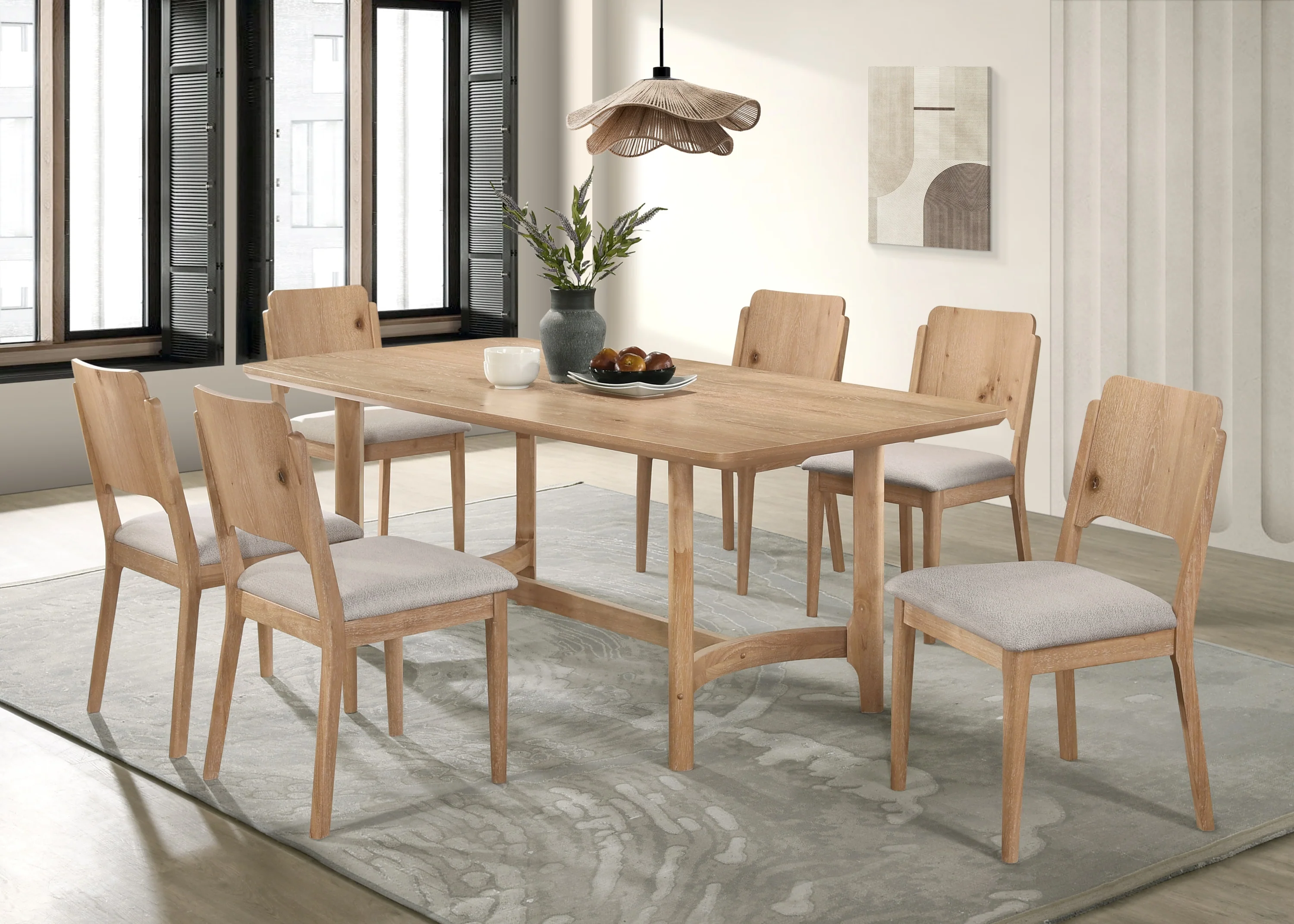 Arden Natural Rectangular Dining Room Set - Image 3