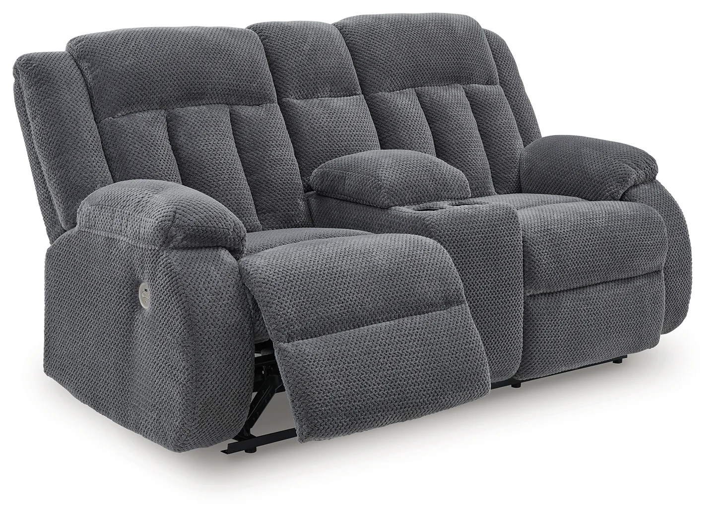 Observation Steel Velvet Power Reclining Loveseat with Console - Image 3