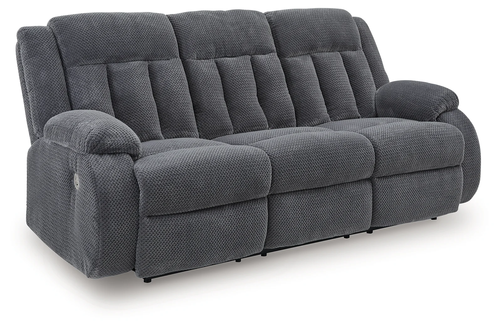 Observation Steel Velvet Power Reclining Sofa with Drop Down Table - Image 2