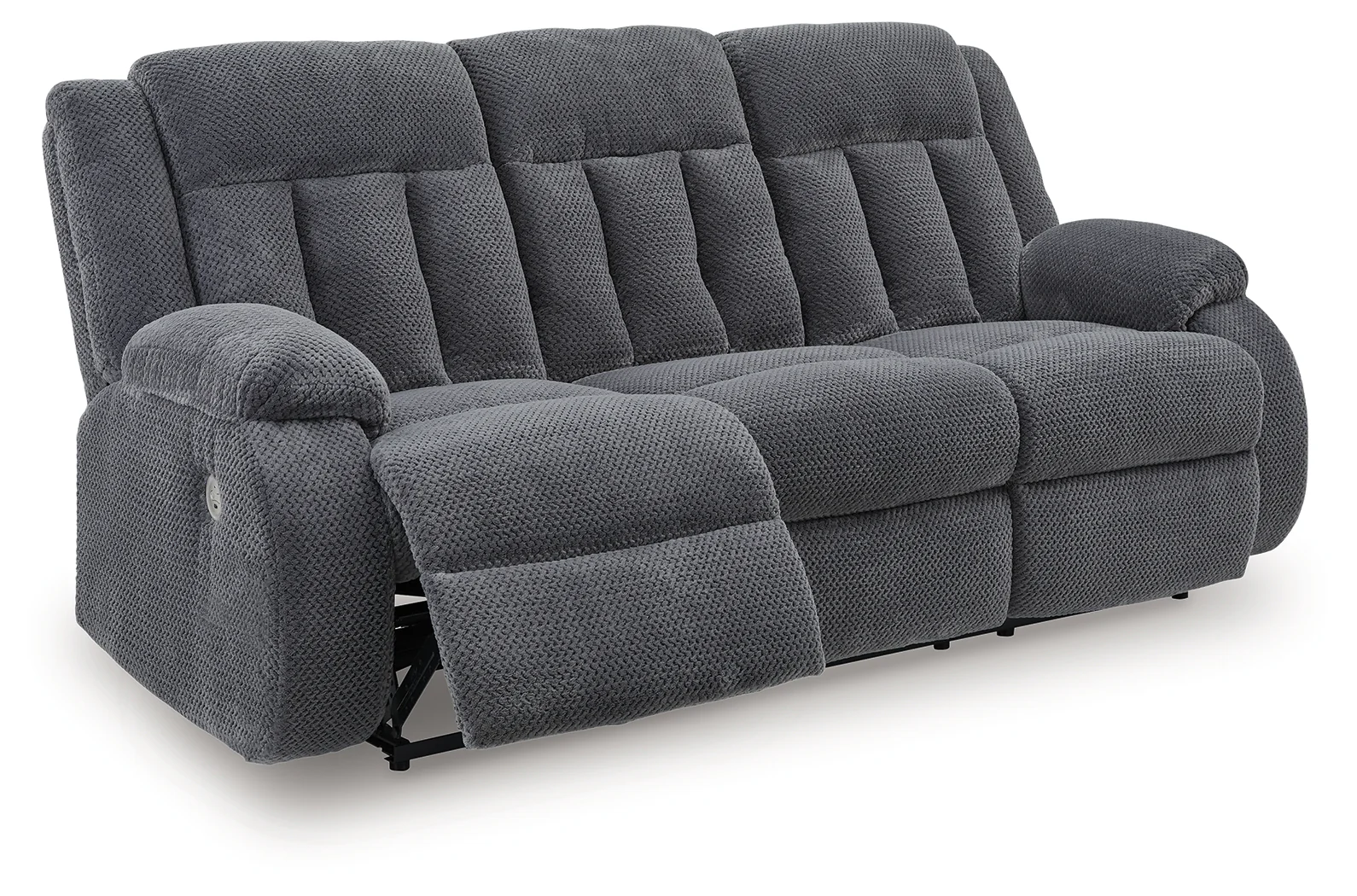Observation Steel Velvet Power Reclining Sofa with Drop Down Table - Image 3