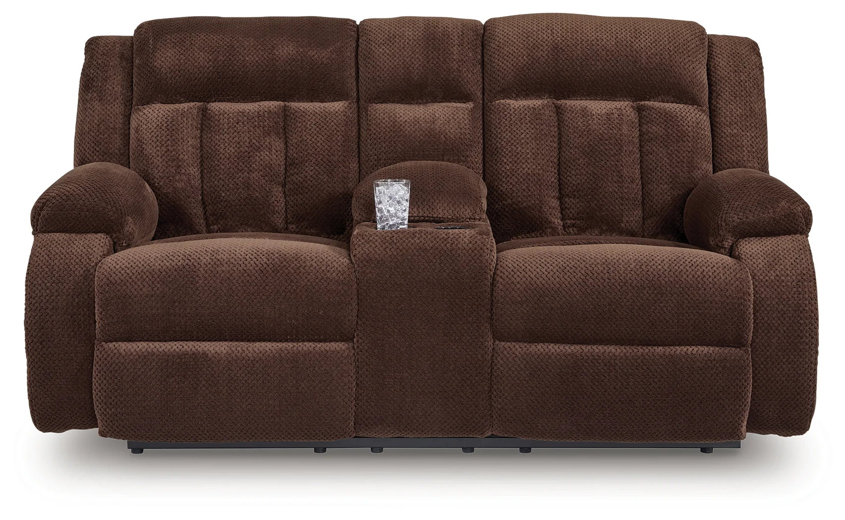 Observation Chocolate Velvet Power Reclining Loveseat with Console - Image 3