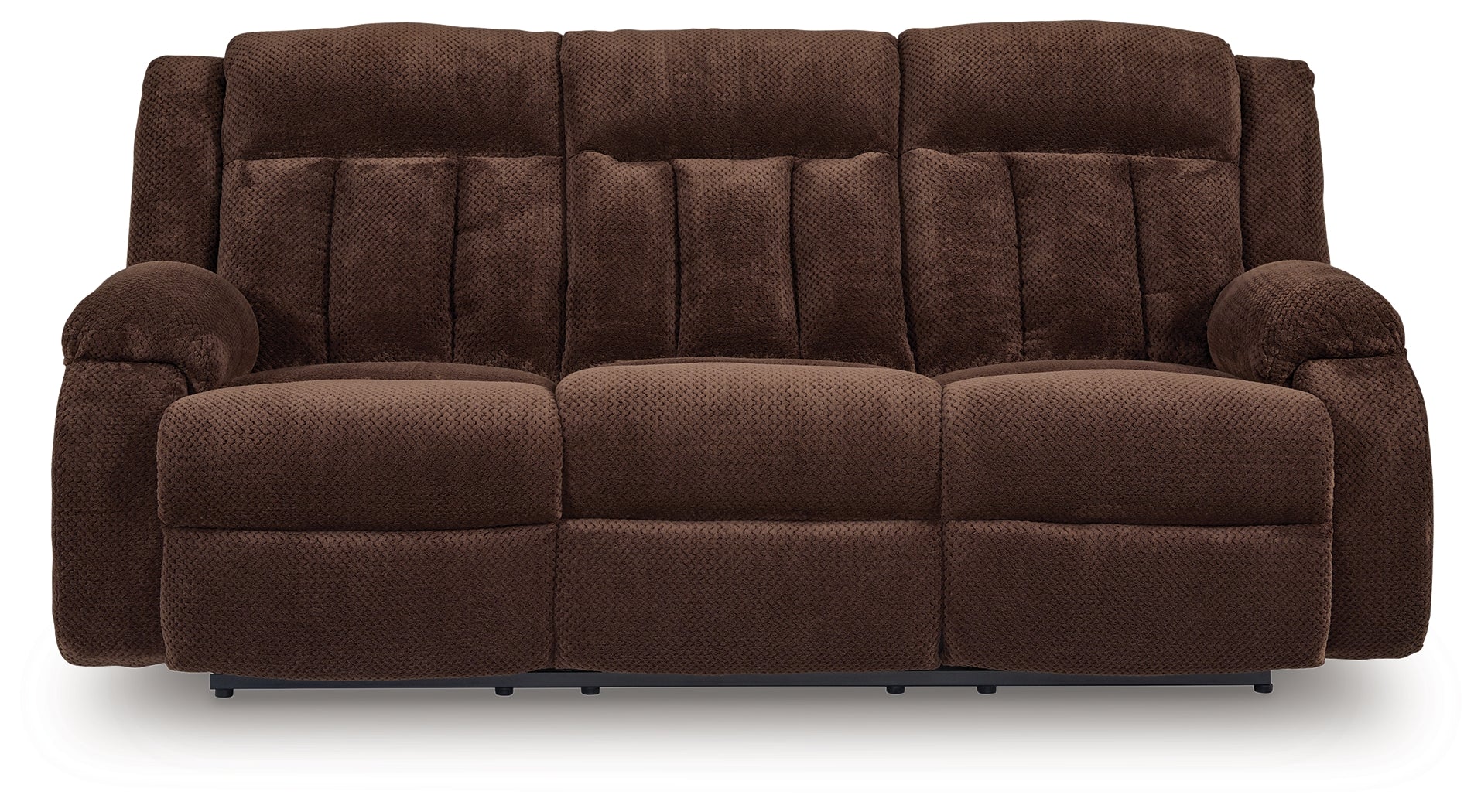 Observation Chocolate Velvet Power Reclining Sofa with Drop Down Table - Image 3