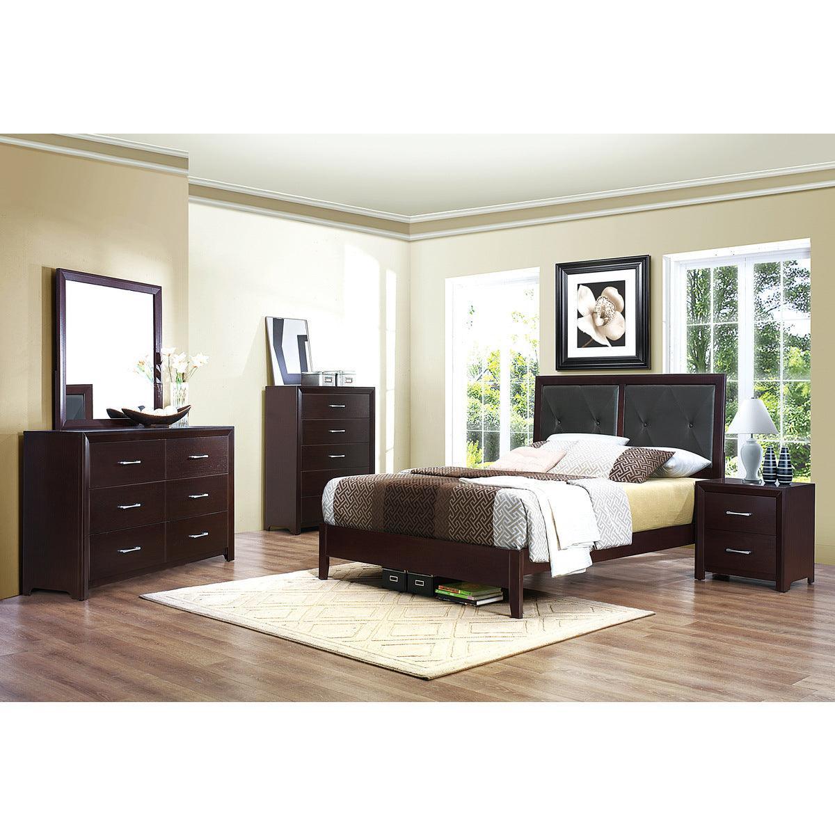 Edina Black Faux Leather Tufted Full Bed - Image 3