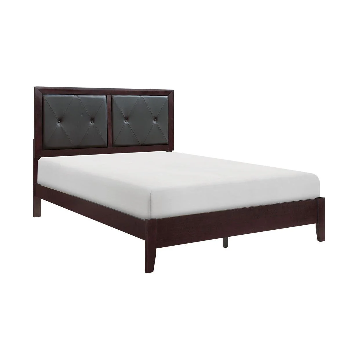 Edina Espresso Faux Leather Tufted Panel King Bed - Image 2