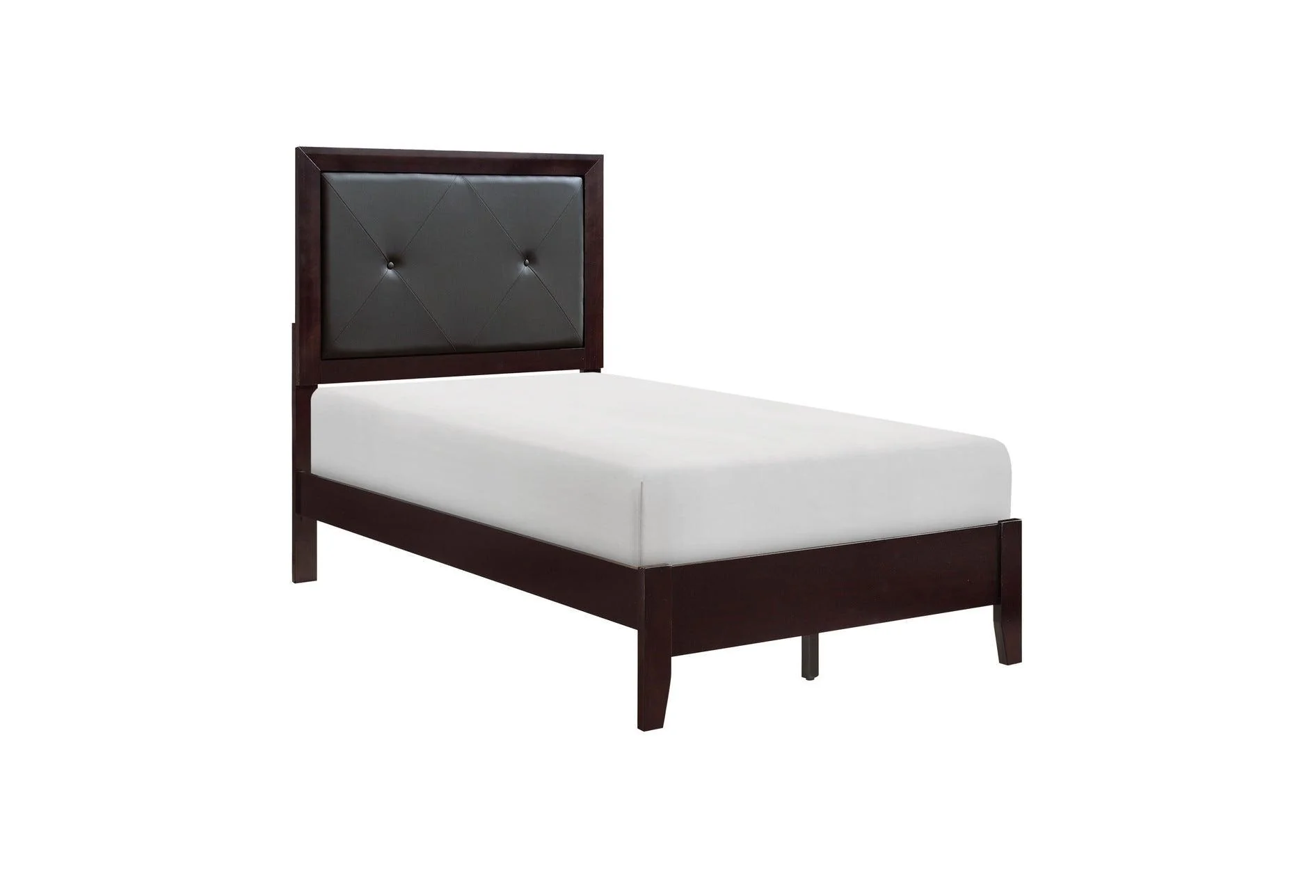 Edina Espresso Faux Faux Leather Tufted Panel Bedroom Set - Image 3