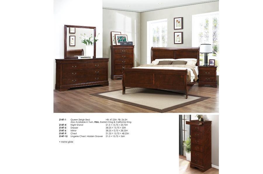 Mayville Black Cherry Sleigh King Bed - Image 1