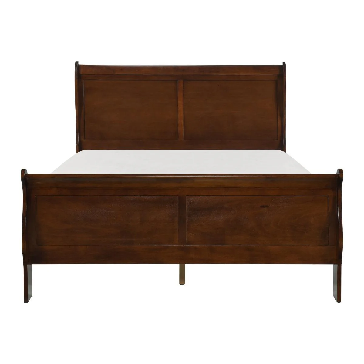 Mayville Brown Cherry Sleigh Queen Bed
