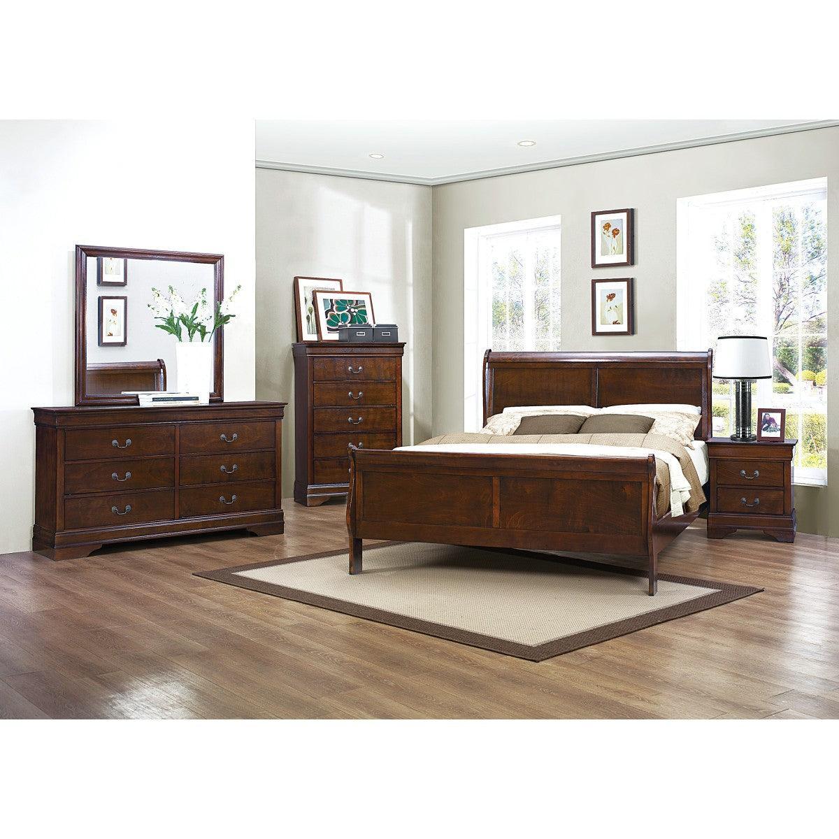 Mayville Brown Cherry Panel King Bed - Image 3
