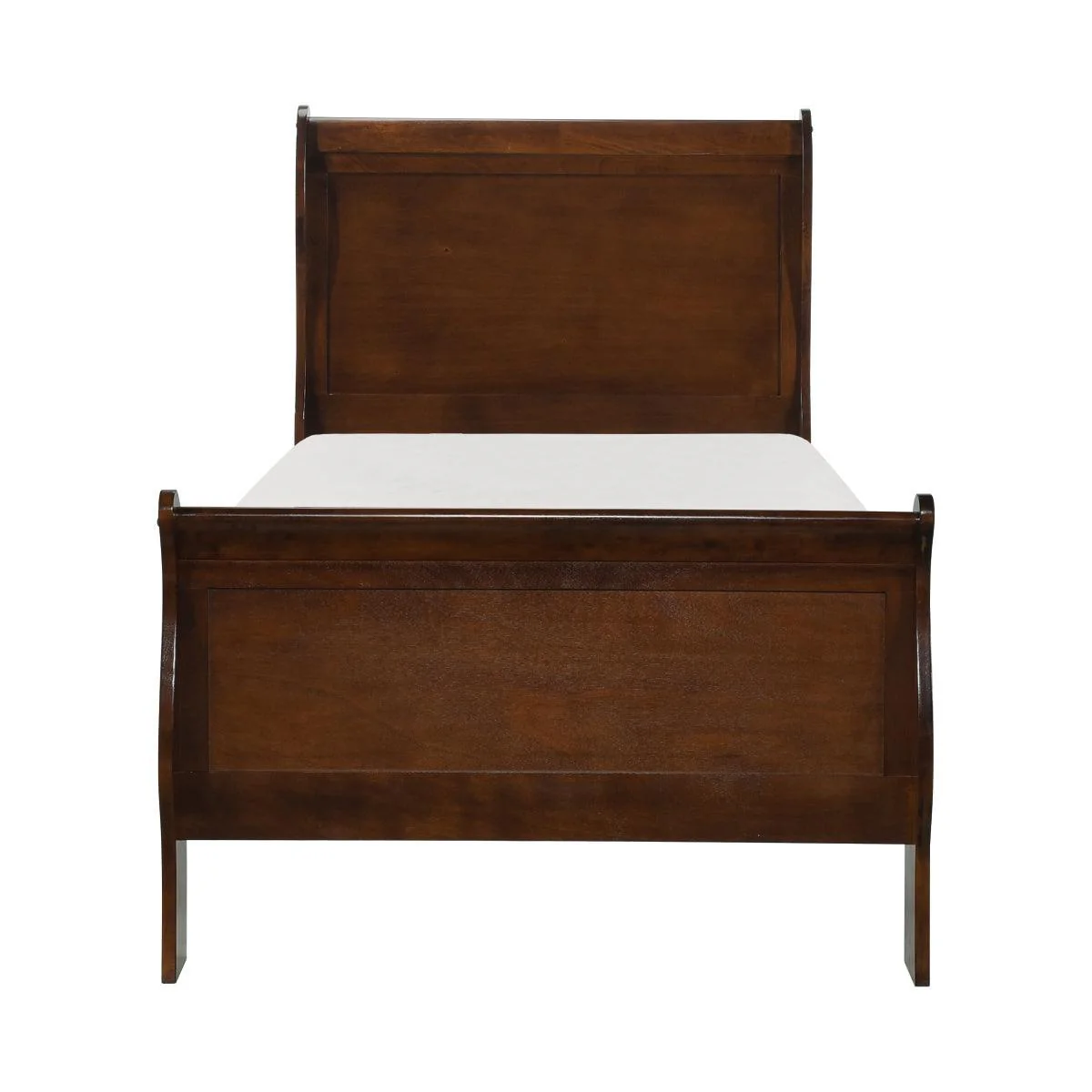 Mayville Brown Cherry Sleigh Twin Bed